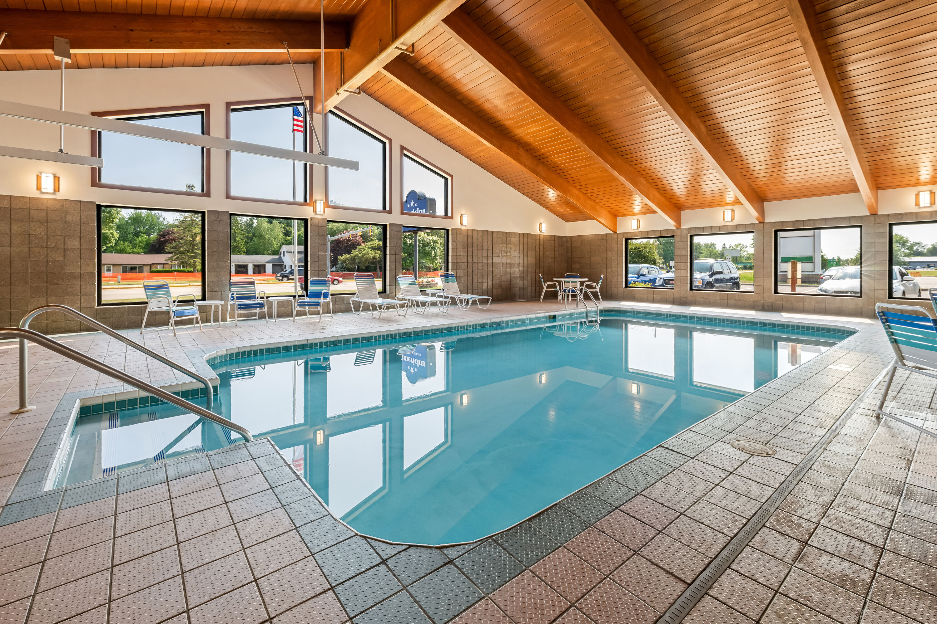 Indoor pool at the AmericInn by Wyndham Sturgeon Bay in Sturgeon Bay, Wisconsin