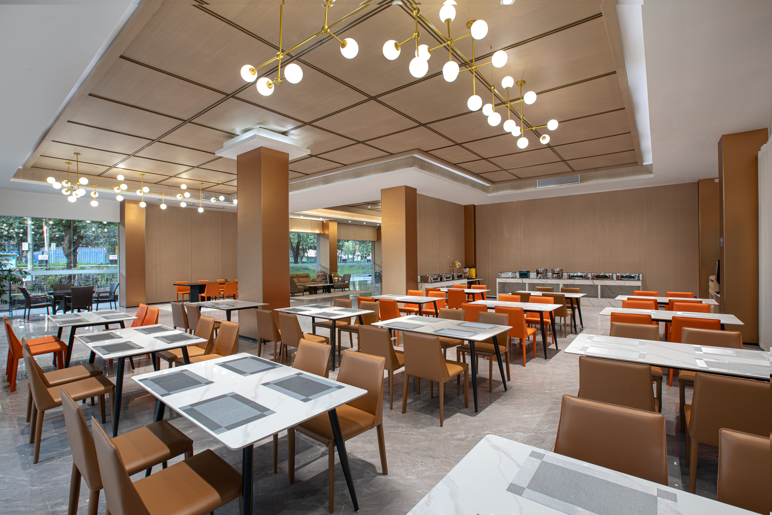 Hawthorn by Wyndham Guangzhou Baiyun Airport restaurant breakfast area with seating in Guangzhou, Other than US/Canada