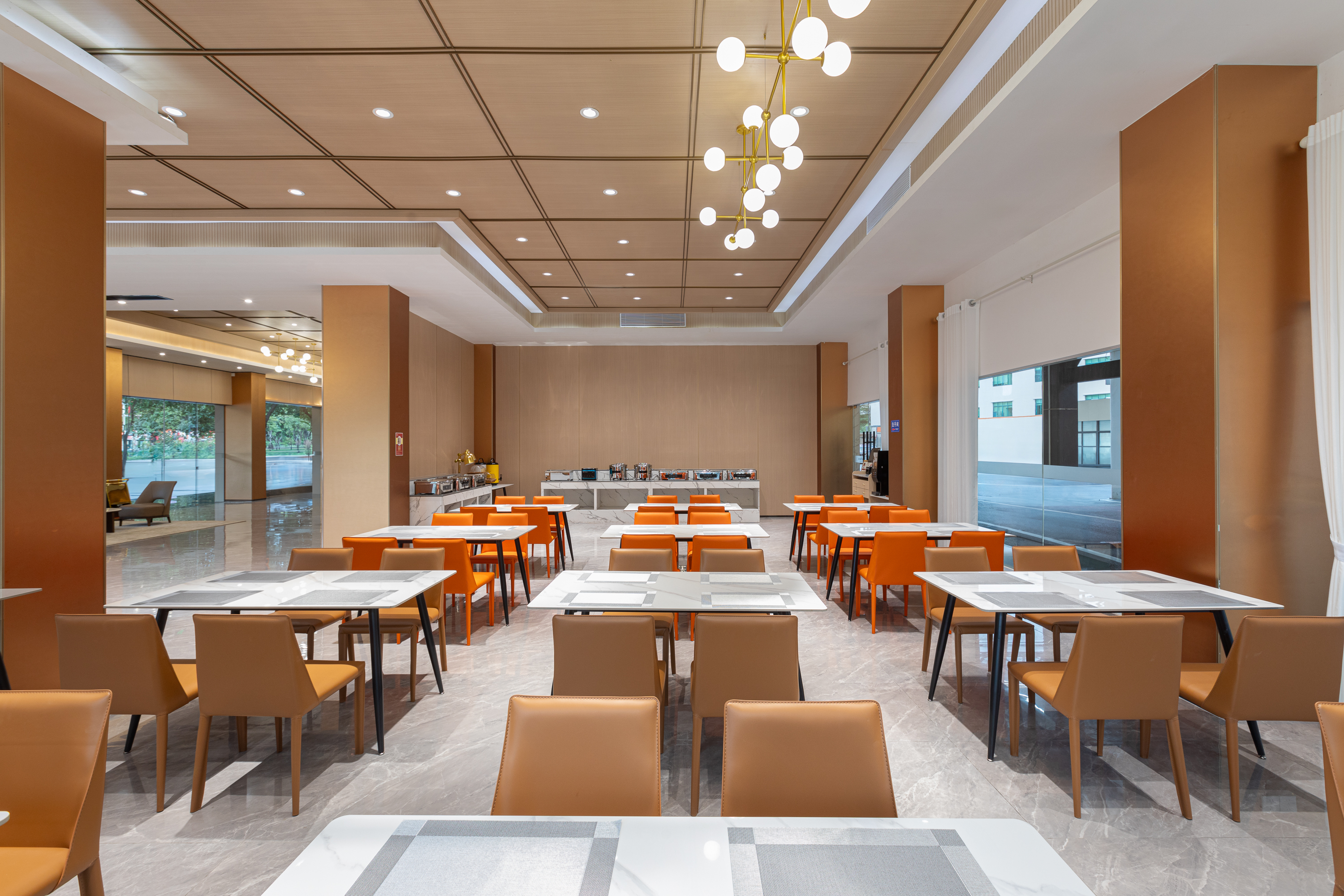 Hawthorn by Wyndham Guangzhou Baiyun Airport restaurant breakfast area with seating in Guangzhou, Other than US/Canada