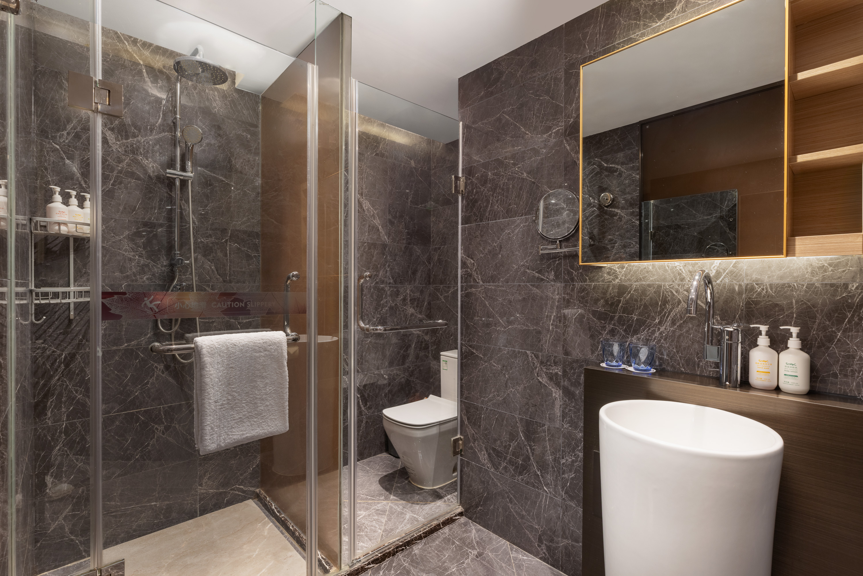 Guest room bath at the Hawthorn Extended Stay by Wyndham Xian High Tech in Xian, Other than US/Canada