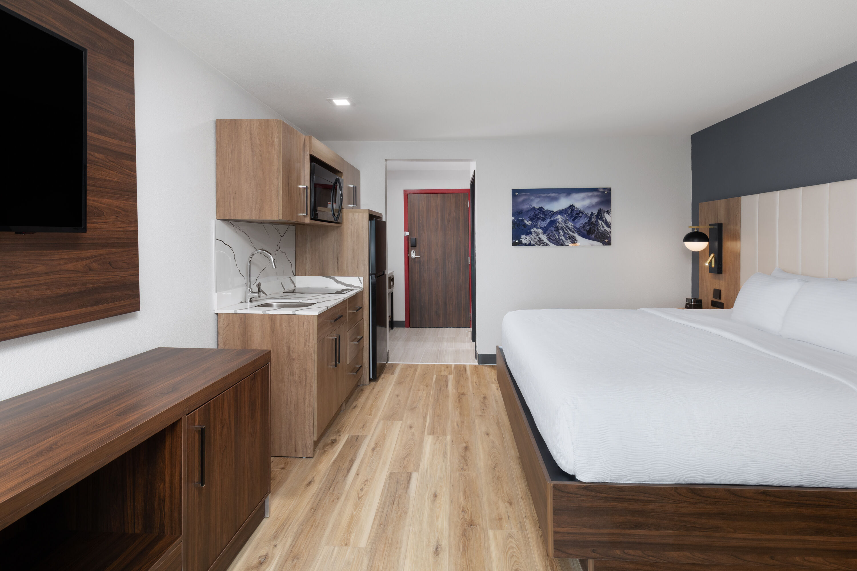 Guest room at the Hawthorn Extended Stay by Wyndham Springdale in Springdale, Arkansas