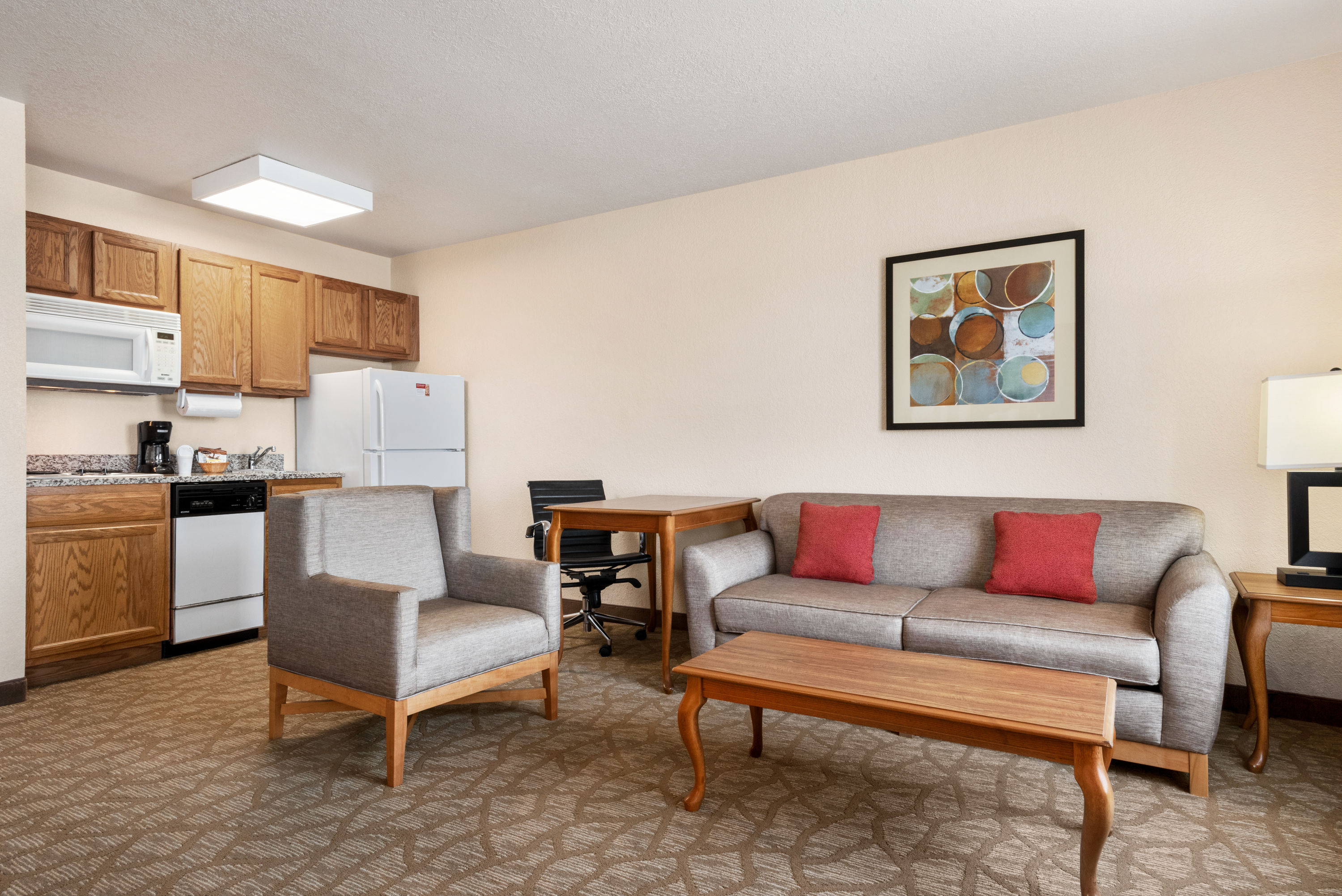Guest room at the Hawthorn Extended Stay by Wyndham Decatur in Decatur, Illinois