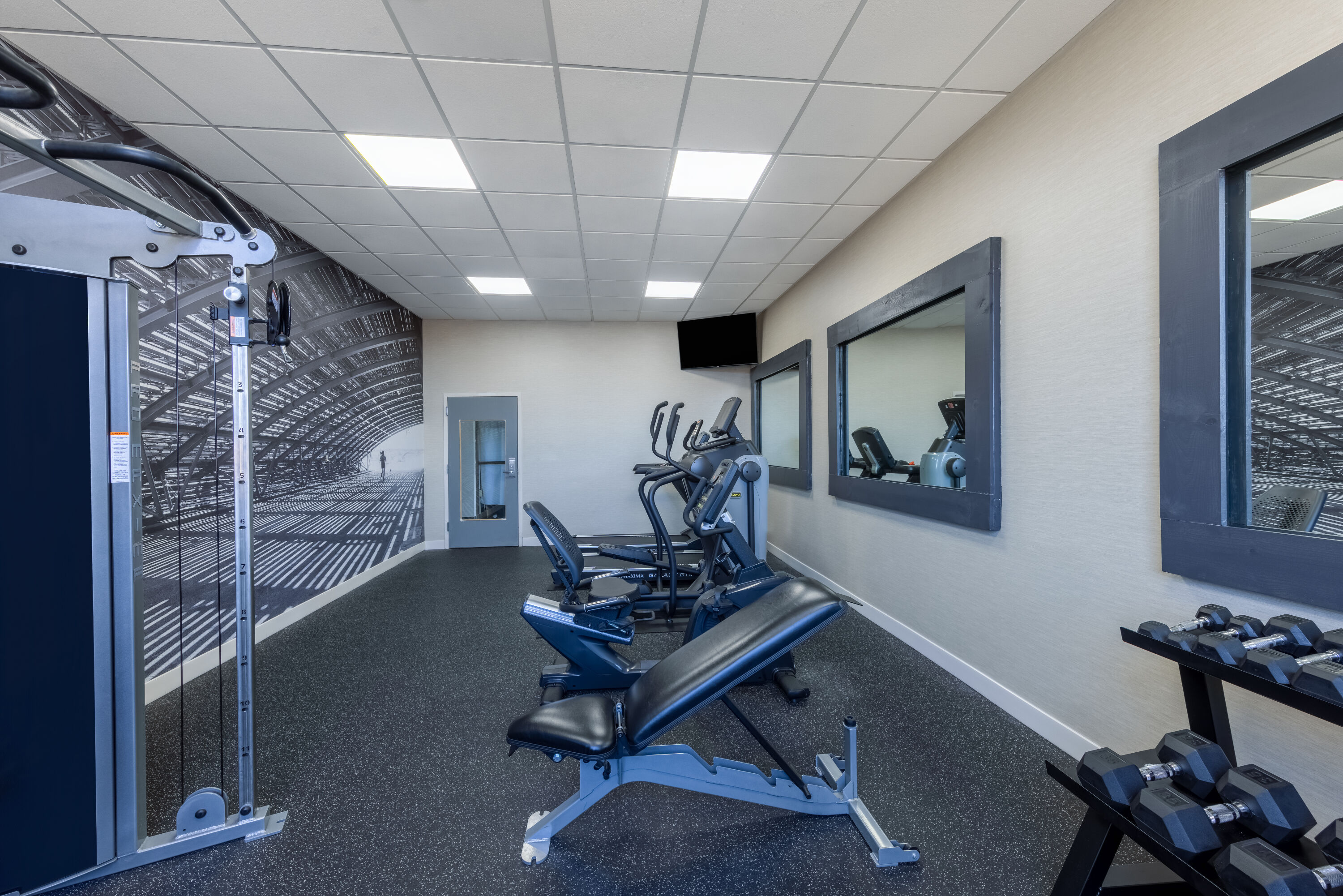 Fitness room at Hawthorn Extended Stay by Wyndham Wichita Airport in Wichita, Kansas