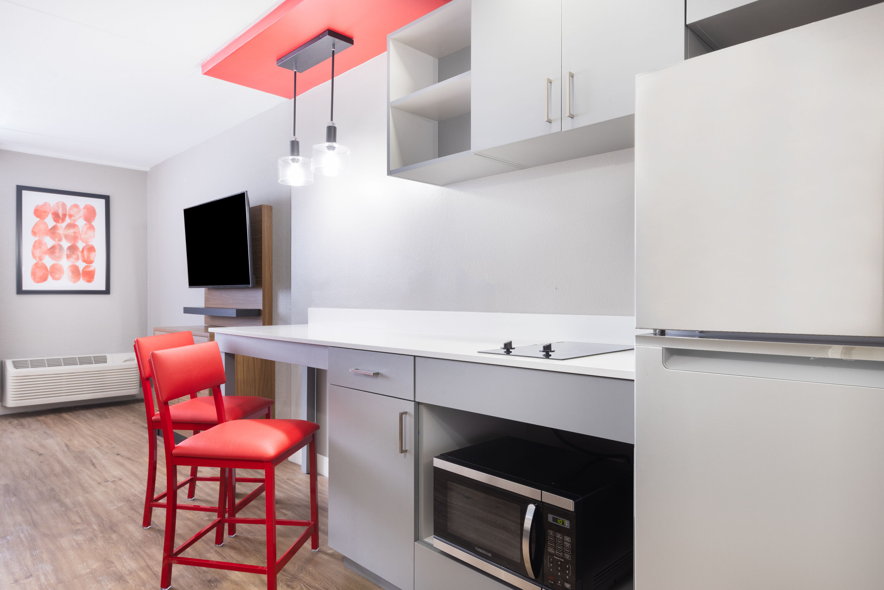 Guest room at the Hawthorn Extended Stay by Wyndham Wichita Airport in Wichita, Kansas