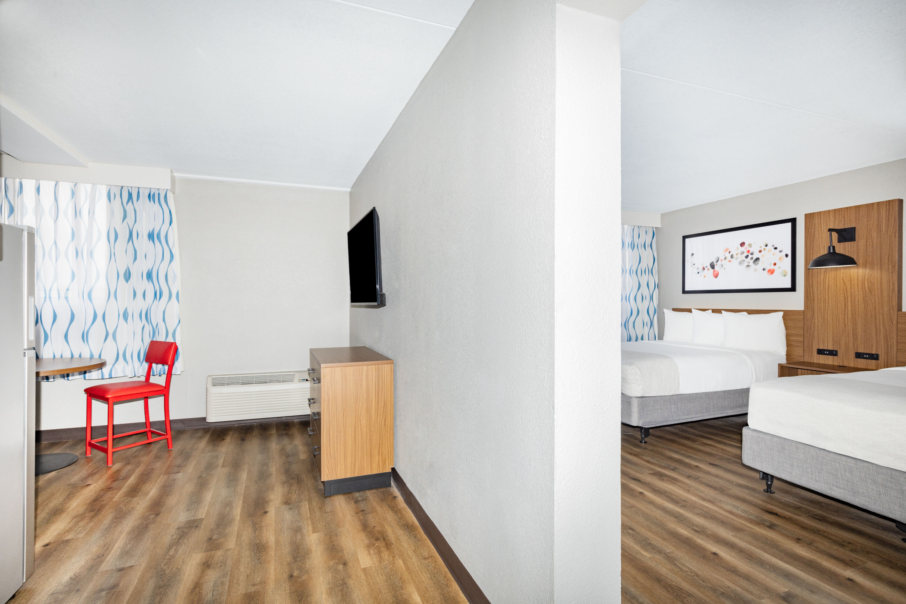 Guest room at the Hawthorn Extended Stay by Wyndham Wichita Airport in Wichita, Kansas