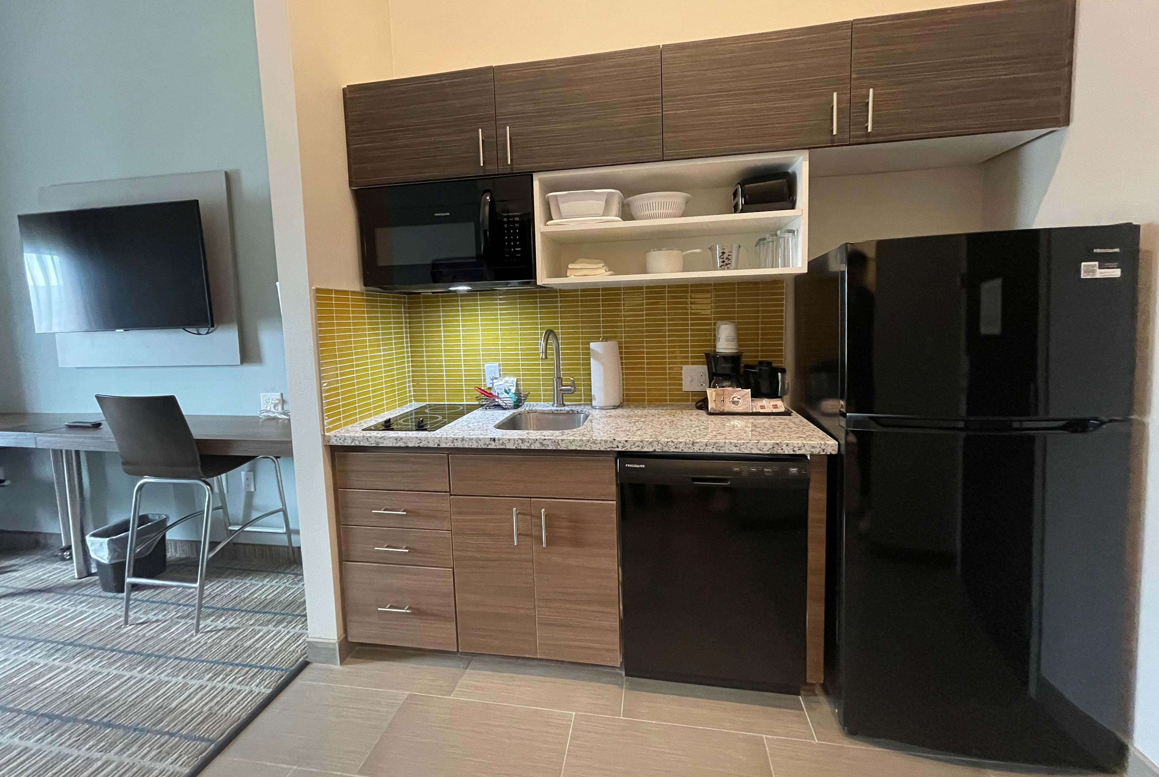 Guest room at the Hawthorn Extended Stay by Wyndham Sulphur (Lake Charles) in Sulphur, Louisiana