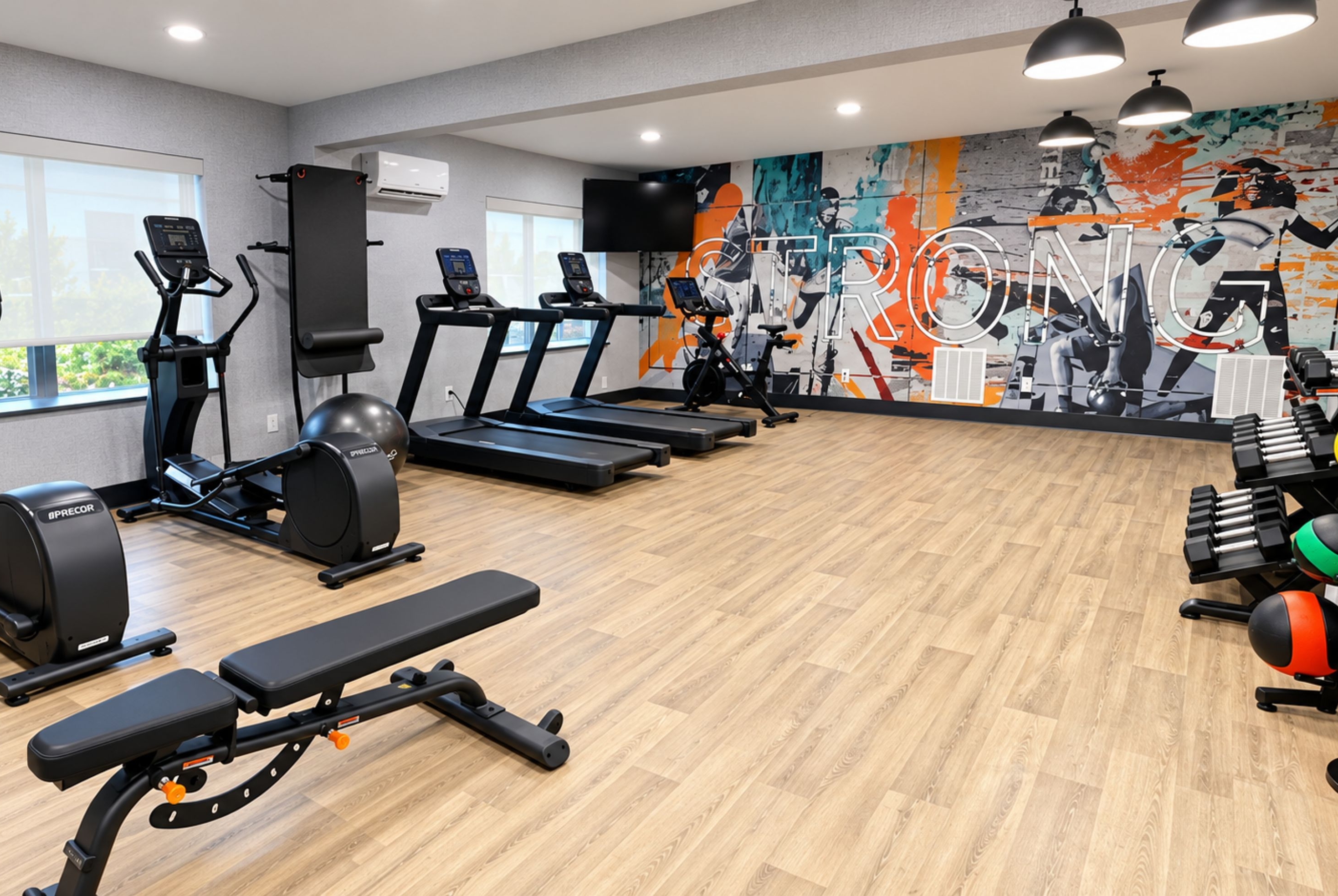 Fitness room at Hawthorn Extended Stay by Wyndham Auburn Hills Detroit in Auburn Hills, Michigan