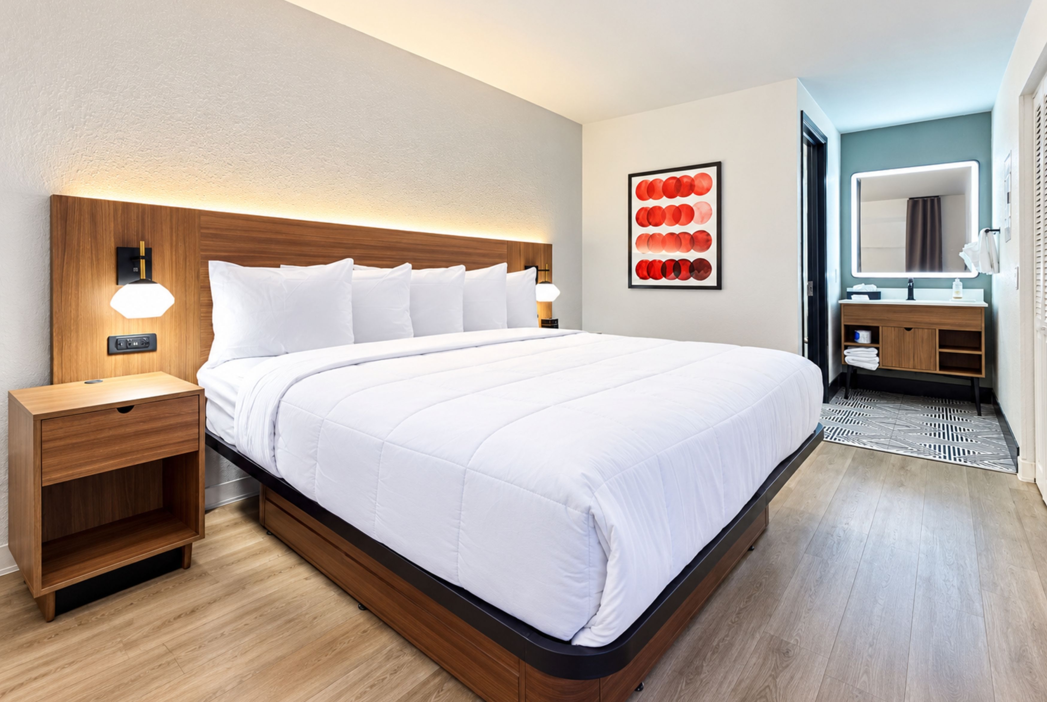Guest room at the Hawthorn Extended Stay by Wyndham Auburn Hills Detroit in Auburn Hills, Michigan