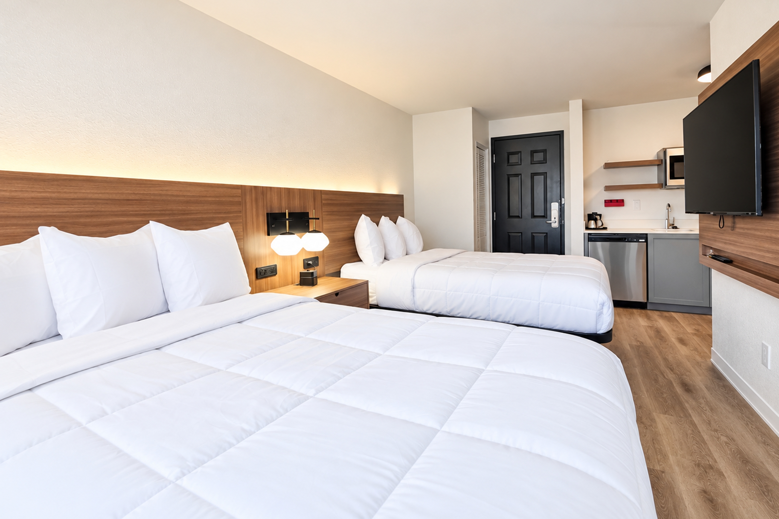 Guest room at the Hawthorn Extended Stay by Wyndham Auburn Hills Detroit in Auburn Hills, Michigan