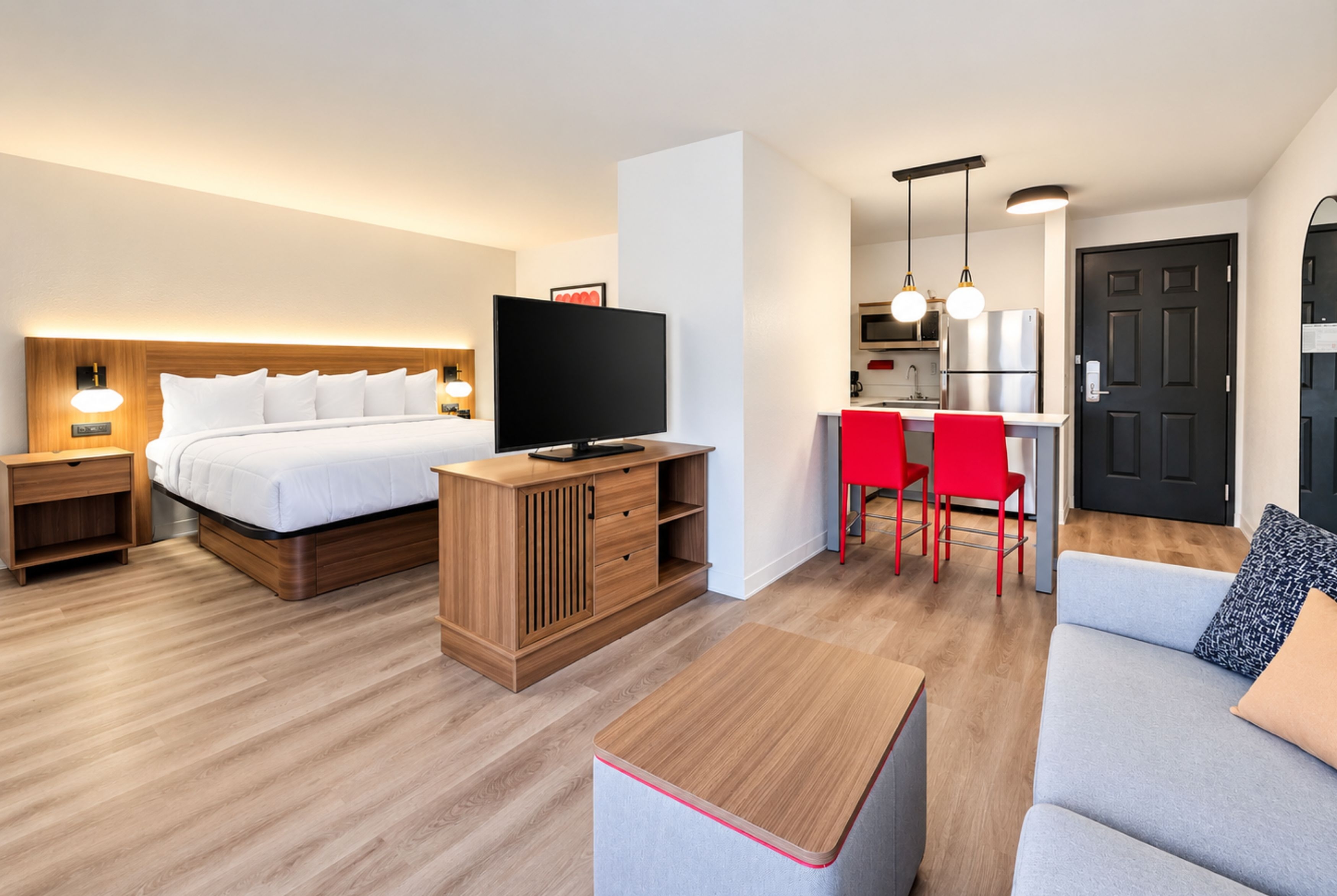 Guest room at the Hawthorn Extended Stay by Wyndham Auburn Hills Detroit in Auburn Hills, Michigan