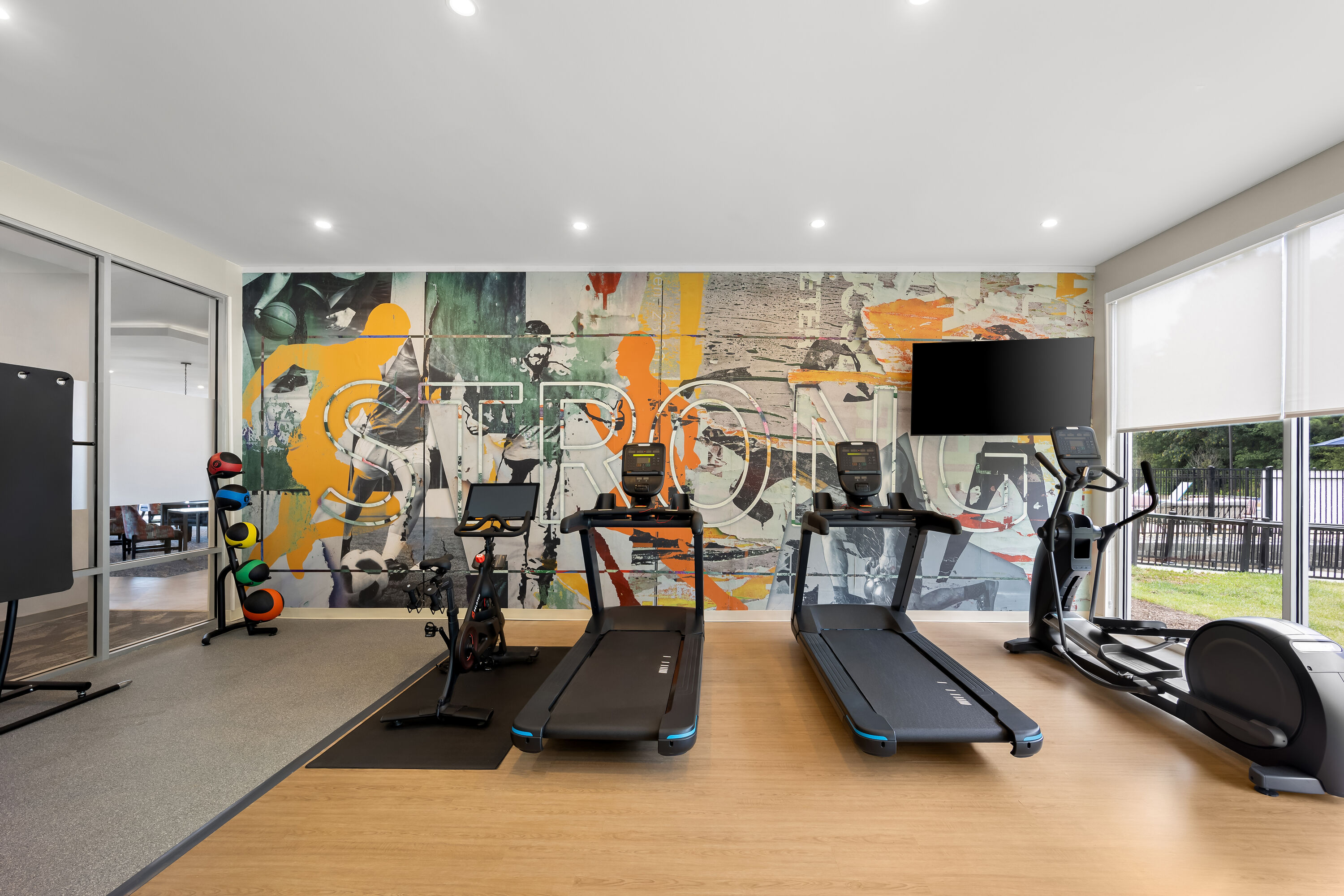 Fitness room at Hawthorn Extended Stay by Wyndham Mebane in Mebane, North Carolina
