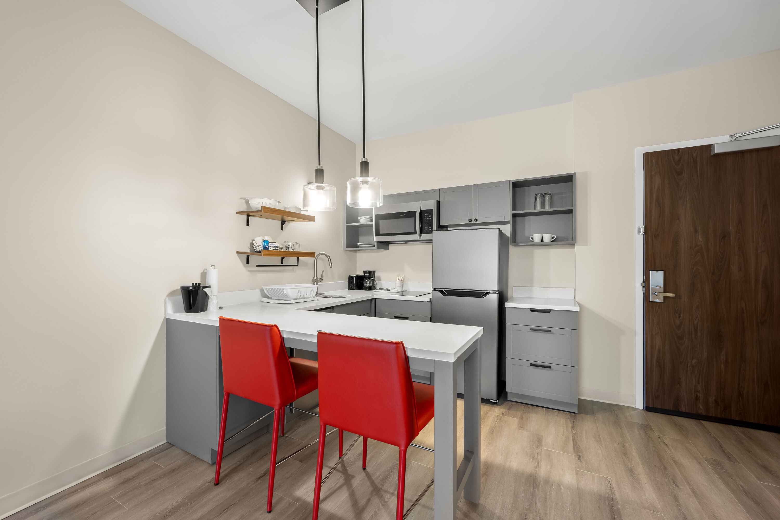 Hawthorn Extended Stay by Wyndham Mebane suite kitchen in Mebane, North Carolina