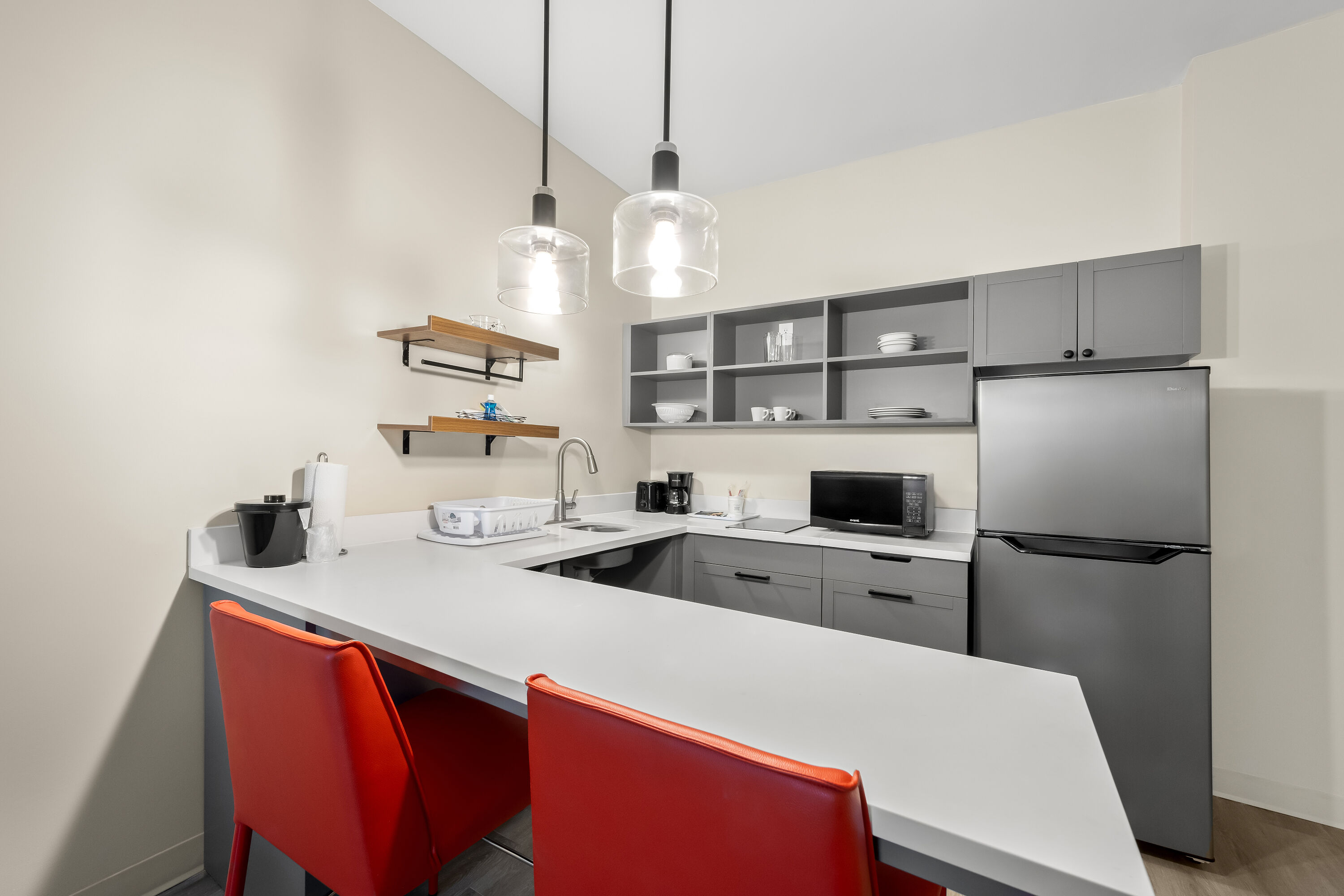 Hawthorn Extended Stay by Wyndham Mebane suite kitchen in Mebane, North Carolina