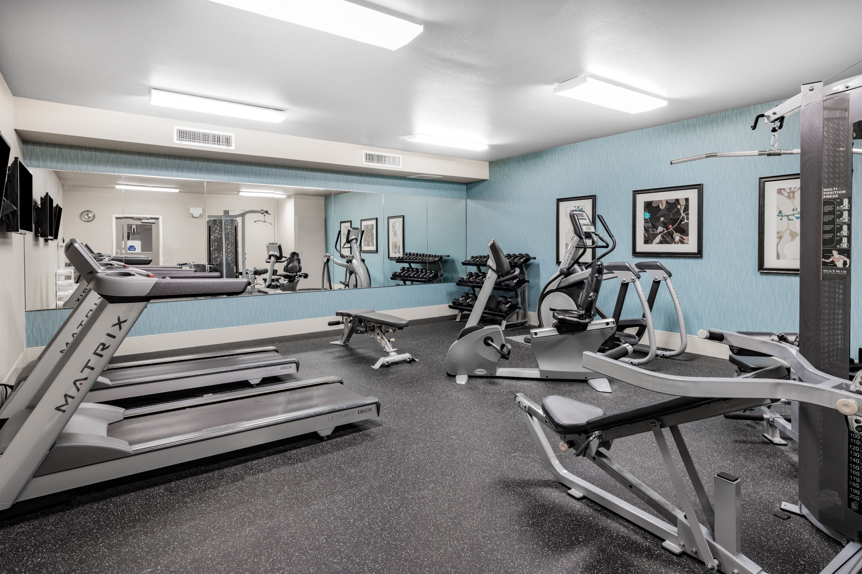 Fitness room at Hawthorn Extended Stay by Wyndham Dickinson in Dickinson, North Dakota