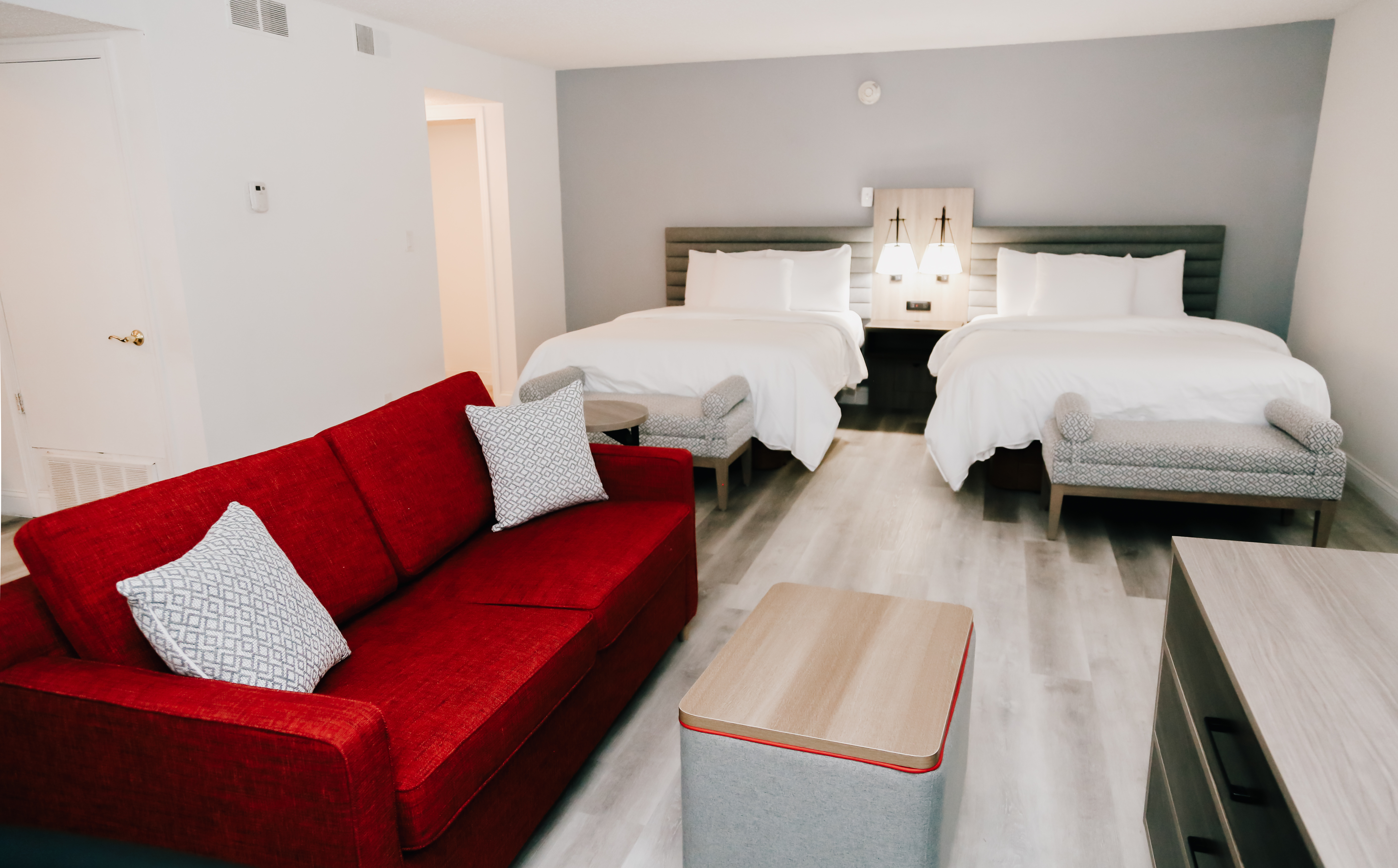 Guest room at the Hawthorn Suites by Wyndham Tinton Falls in Tinton Falls, New Jersey