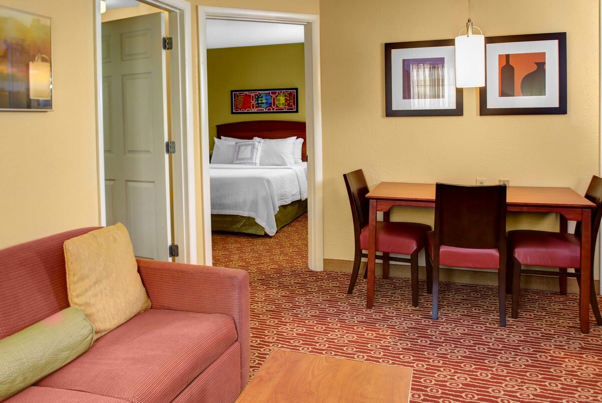 Guest room at the Hawthorn Extended Stay by Wyndham Cincinnati NE/Mason in Cincinnati, Ohio