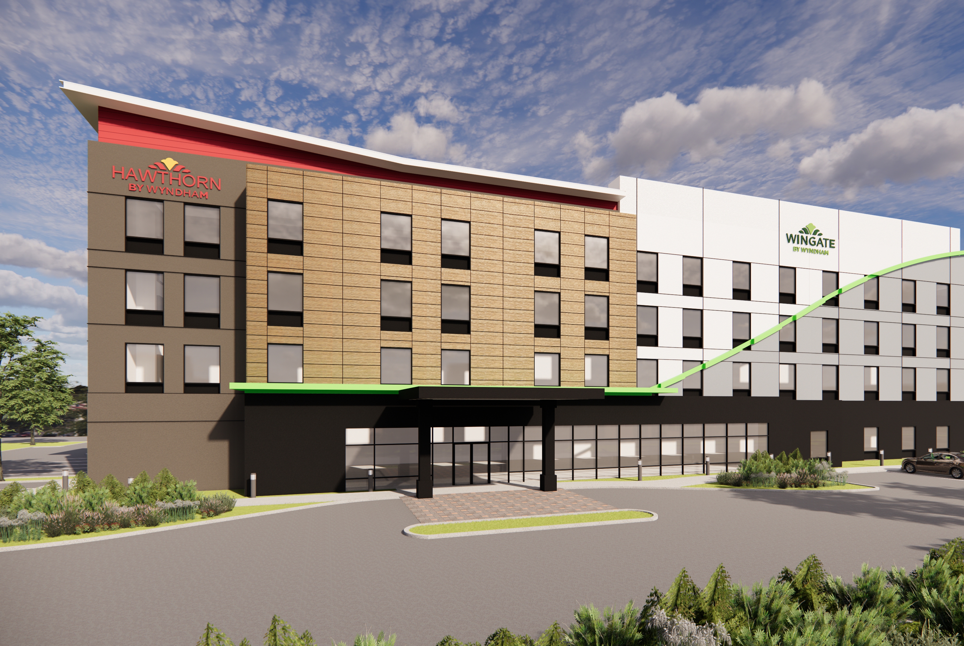Exterior of Hawthorn Extended Stay by Wyndham Jackson hotel in Jackson, Tennessee