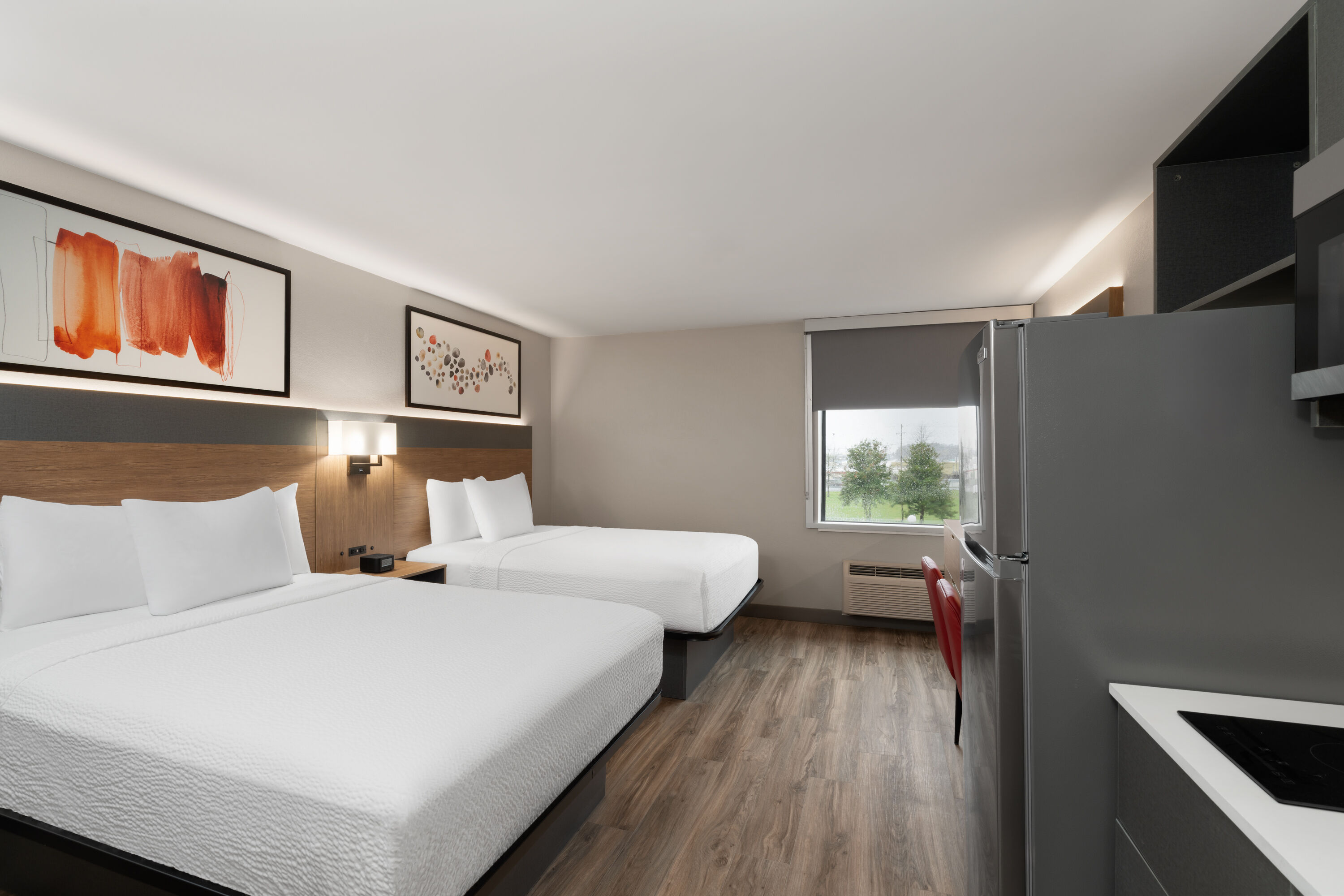 Guest room at the Hawthorn Extended Stay by Wyndham Jackson in Jackson, Tennessee