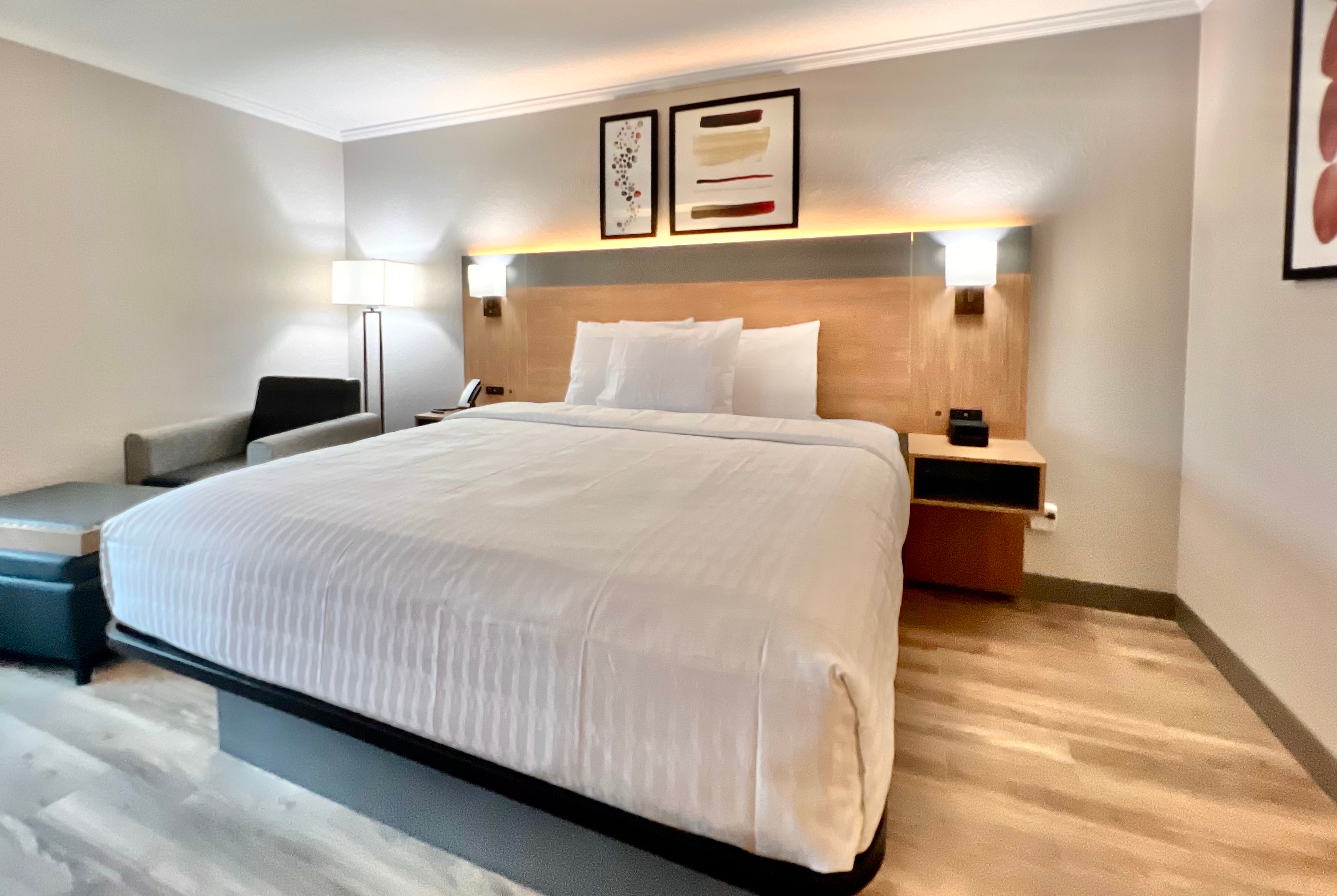 Guest room at the Hawthorn Extended Stay by Wyndham Jackson in Jackson, Tennessee