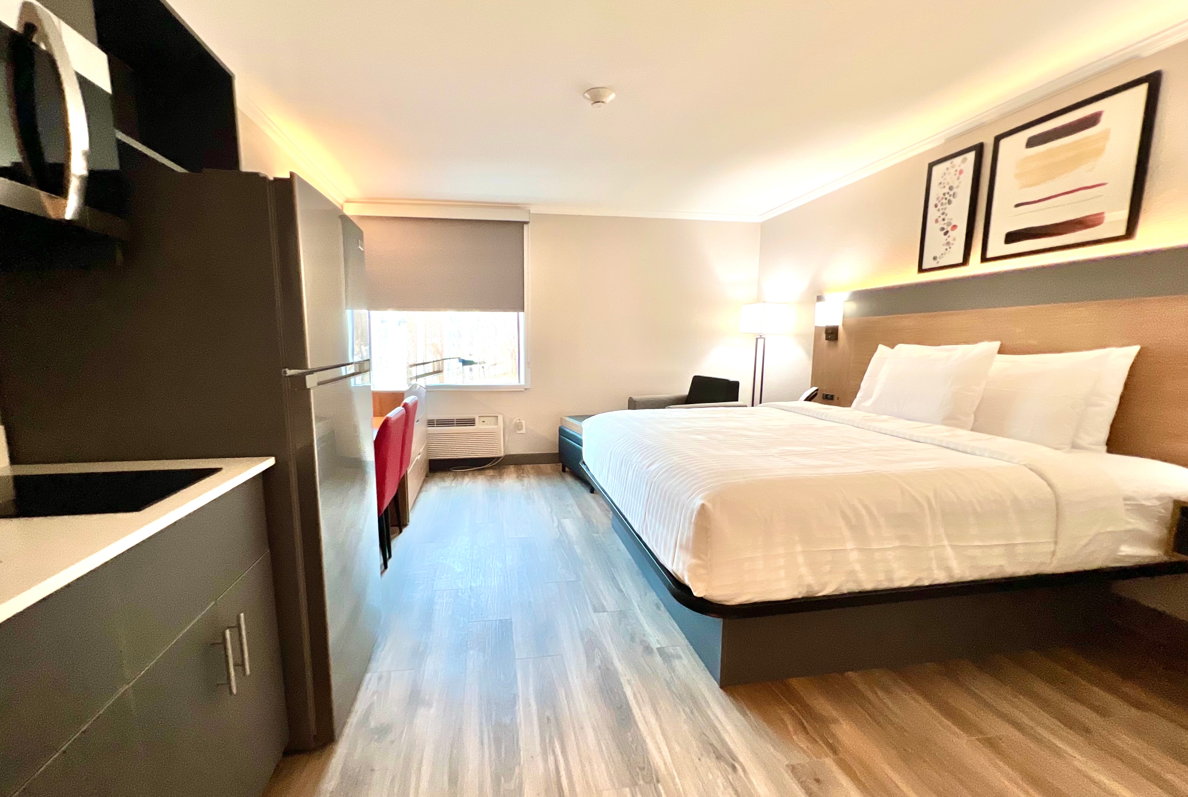 Guest room at the Hawthorn Extended Stay by Wyndham Jackson in Jackson, Tennessee