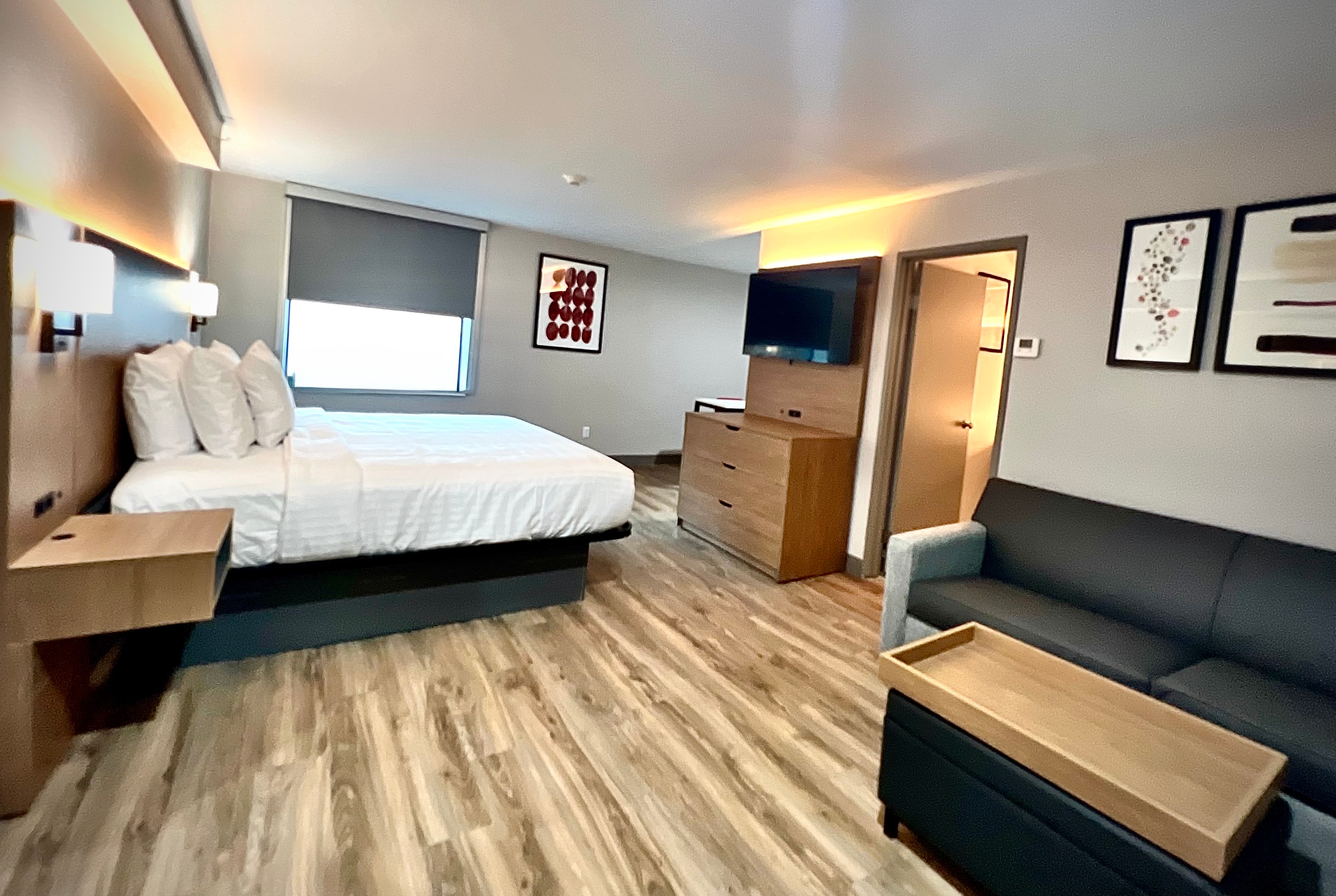 Guest room at the Hawthorn Extended Stay by Wyndham Jackson in Jackson, Tennessee