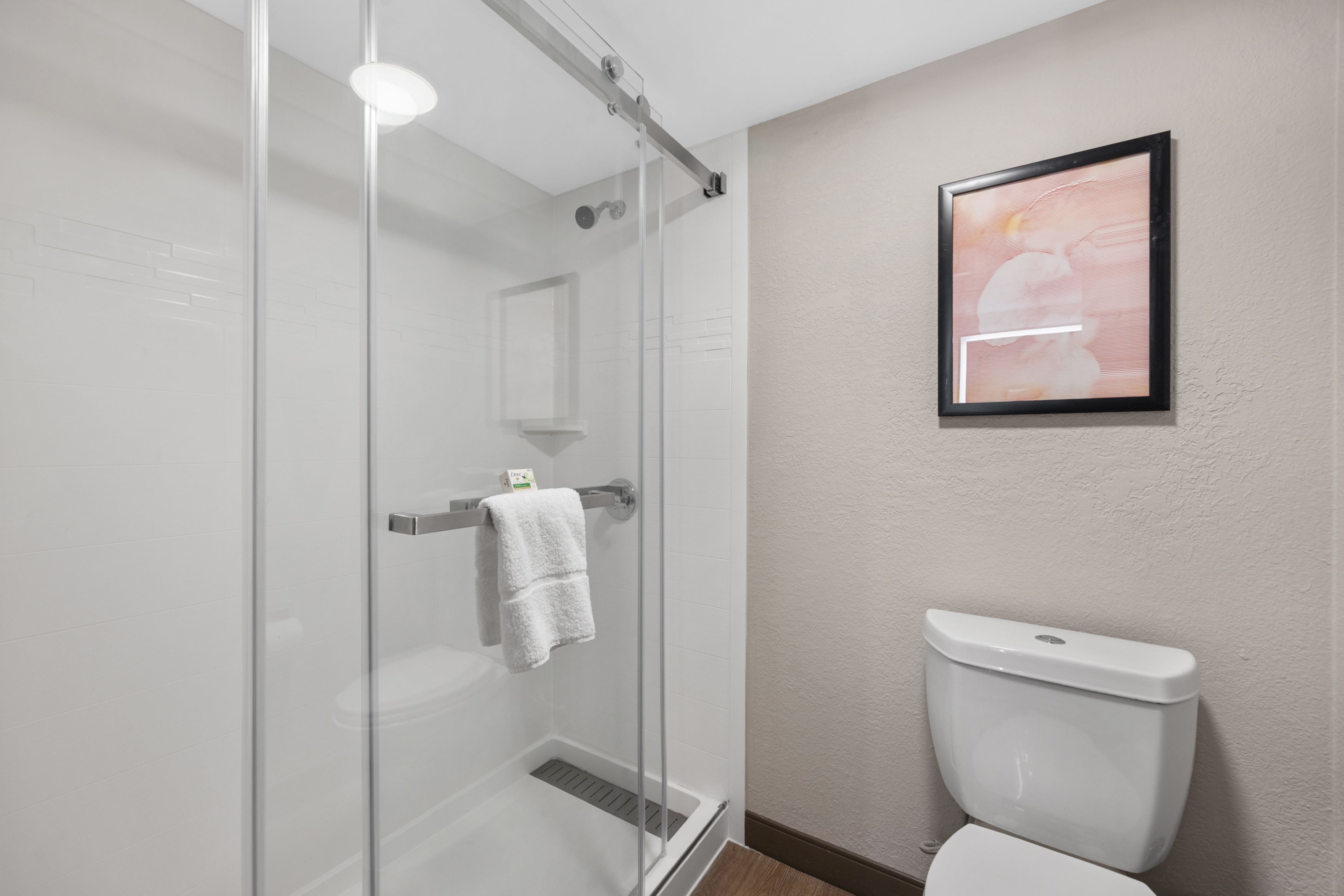 Guest room bath at the Hawthorn Extended Stay by Wyndham Nashville Airport/Opryland in Nashville, Tennessee