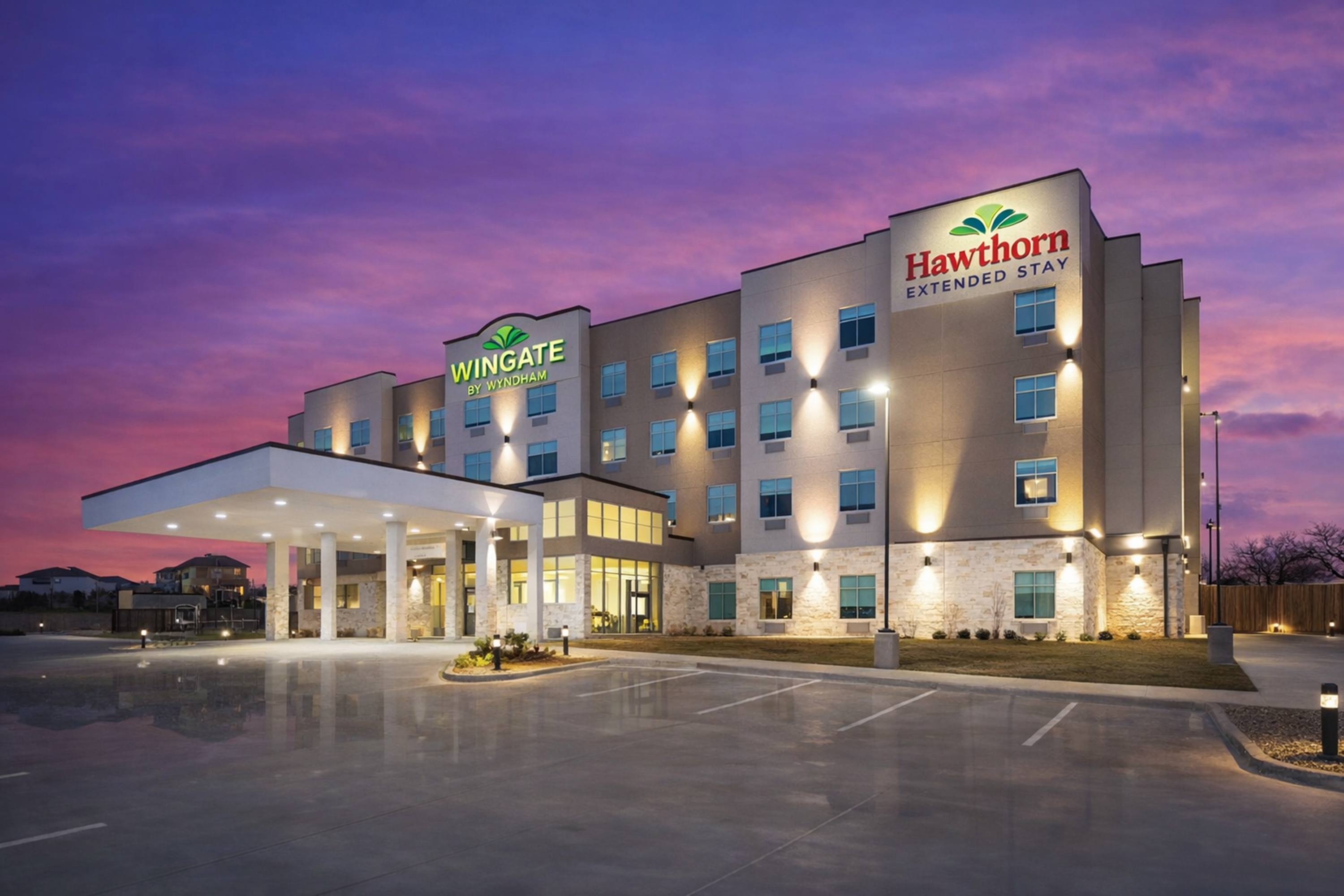 Exterior of Hawthorn Extended Stay Austin North hotel in Austin, Texas