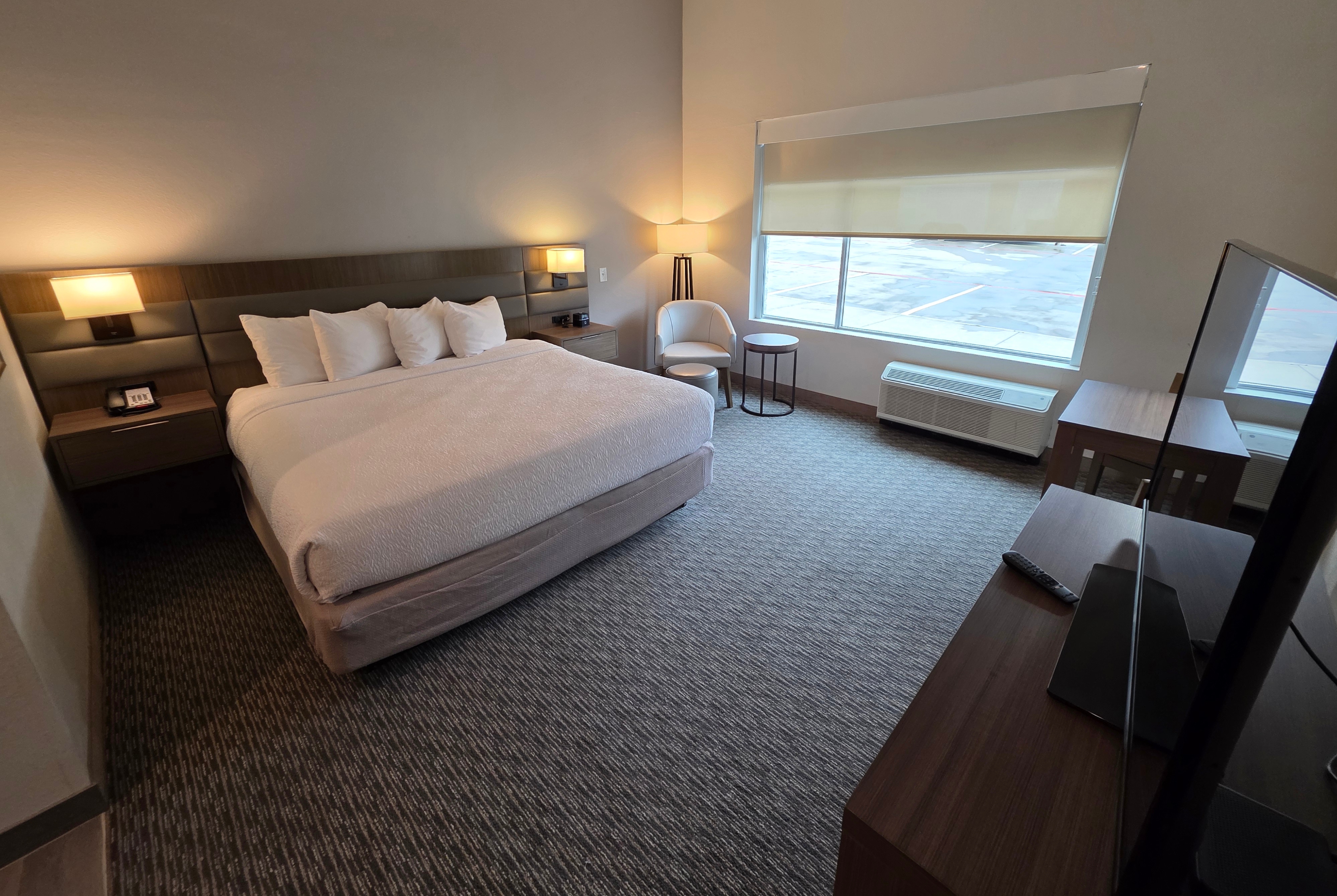 Guest room at the Hawthorn Extended Stay Austin North in Austin, Texas