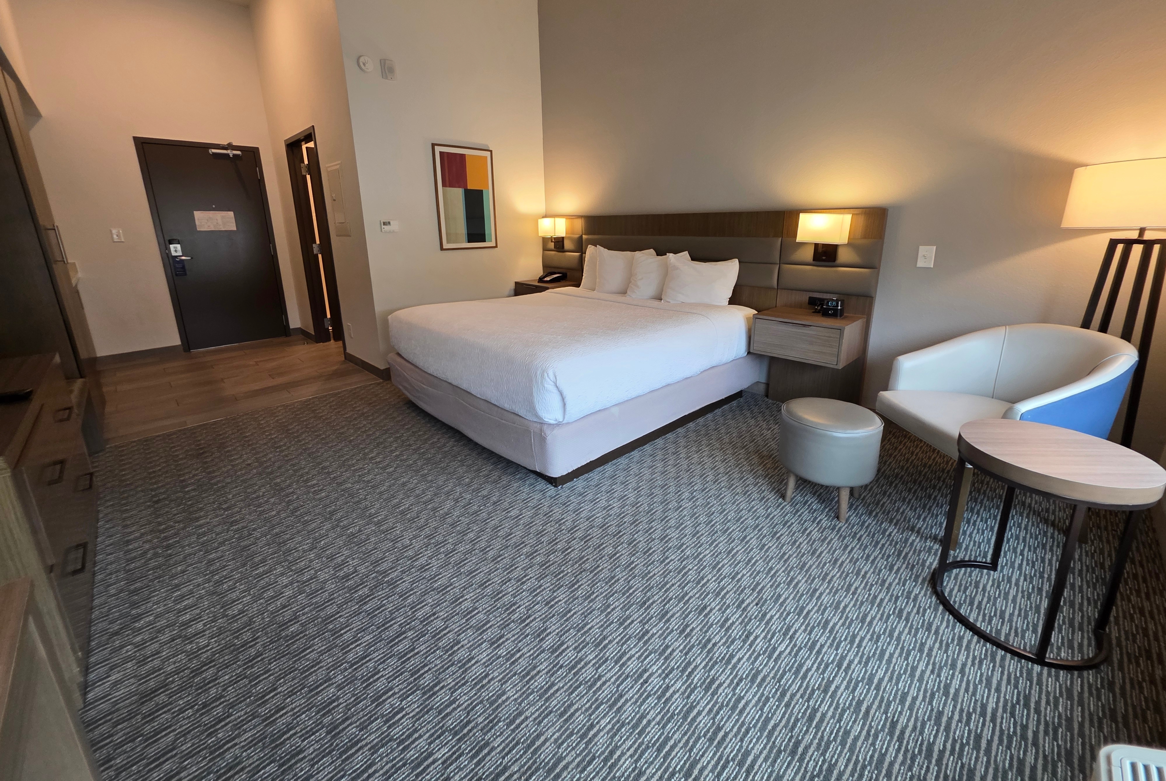 Guest room at the Hawthorn Extended Stay Austin North in Austin, Texas