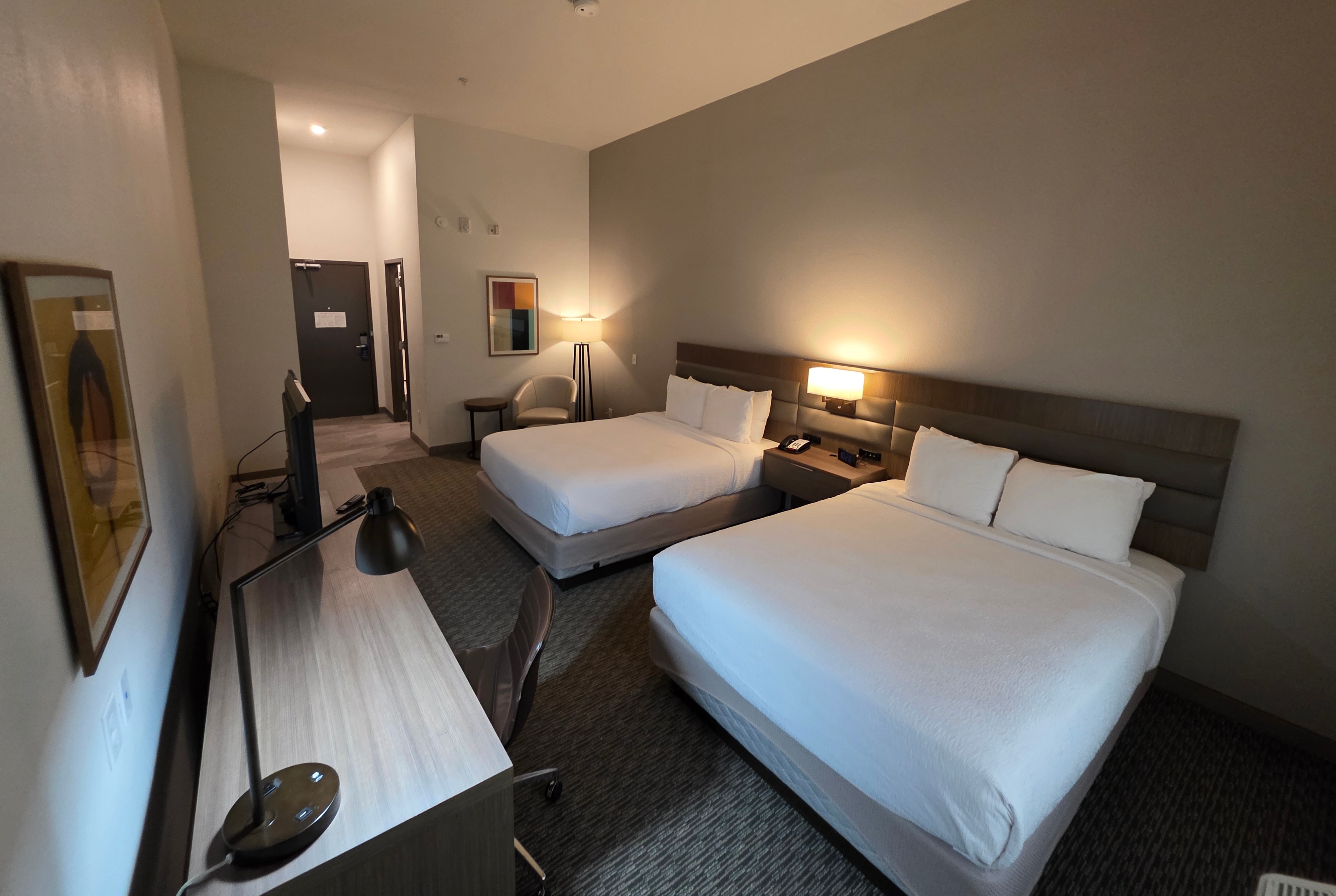 Guest room at the Hawthorn Extended Stay Austin North in Austin, Texas