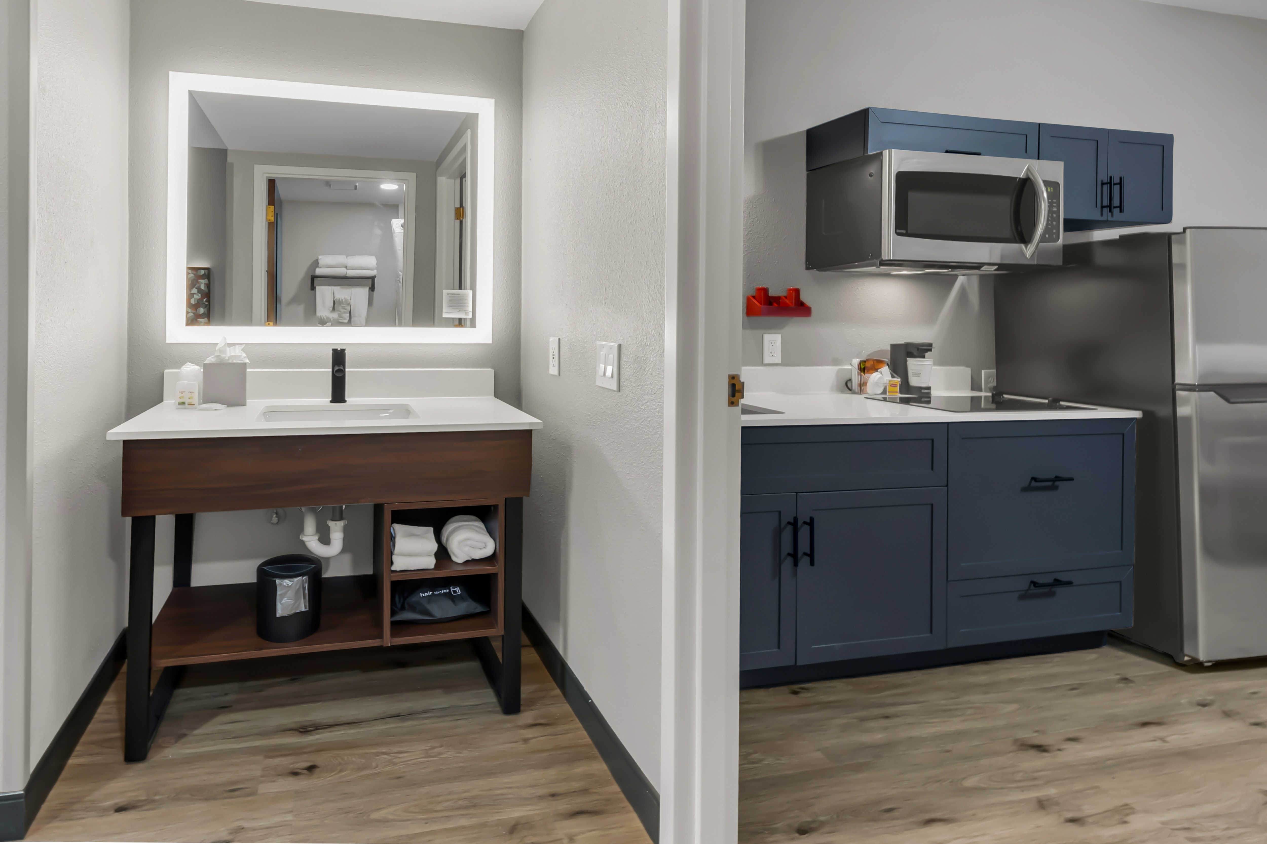 Guest room at the Hawthorn Extended Stay by Wyndham College Station in College Station, Texas