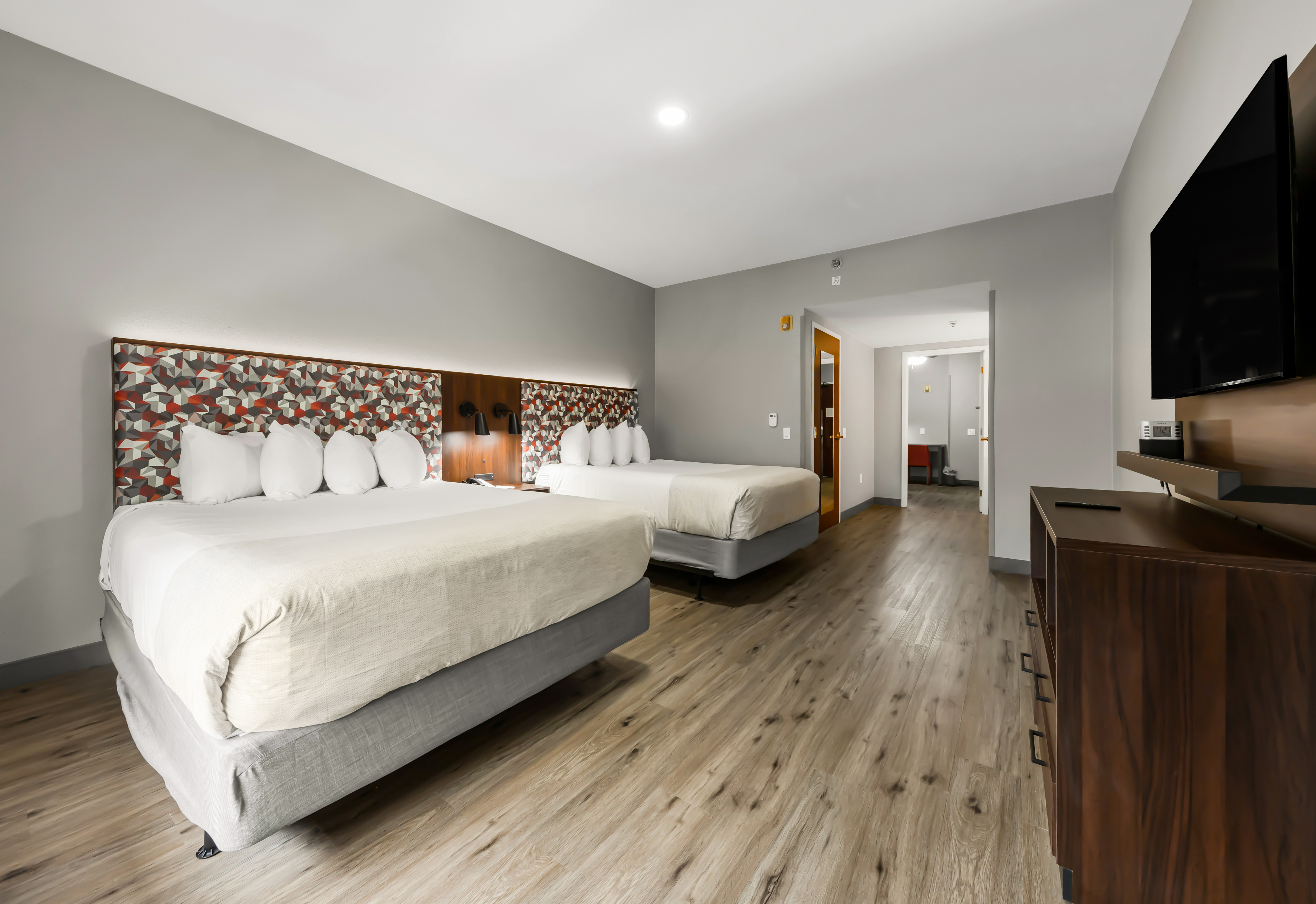 Guest room at the Hawthorn Extended Stay by Wyndham College Station in College Station, Texas