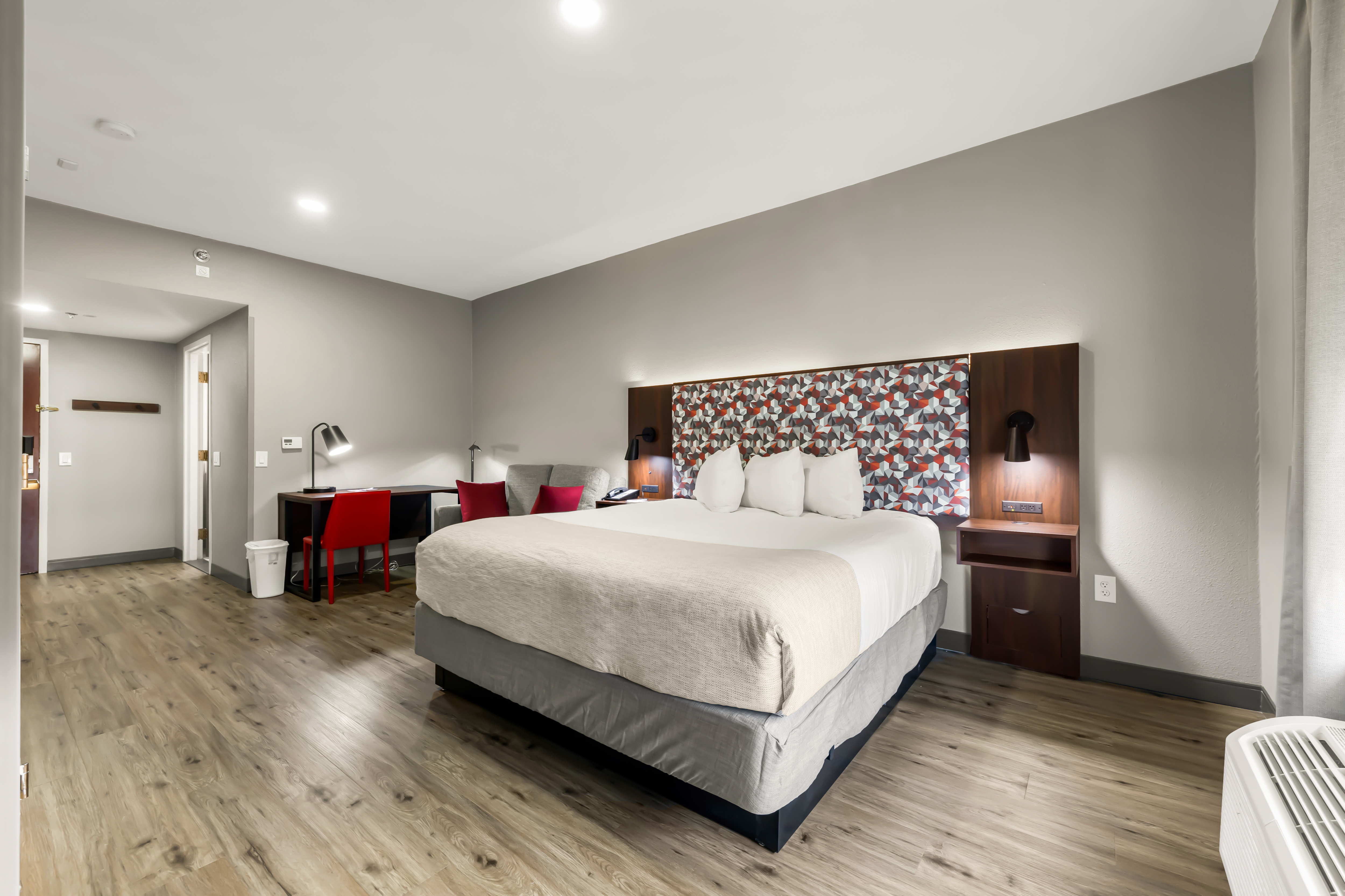 Guest room at the Hawthorn Extended Stay by Wyndham College Station in College Station, Texas