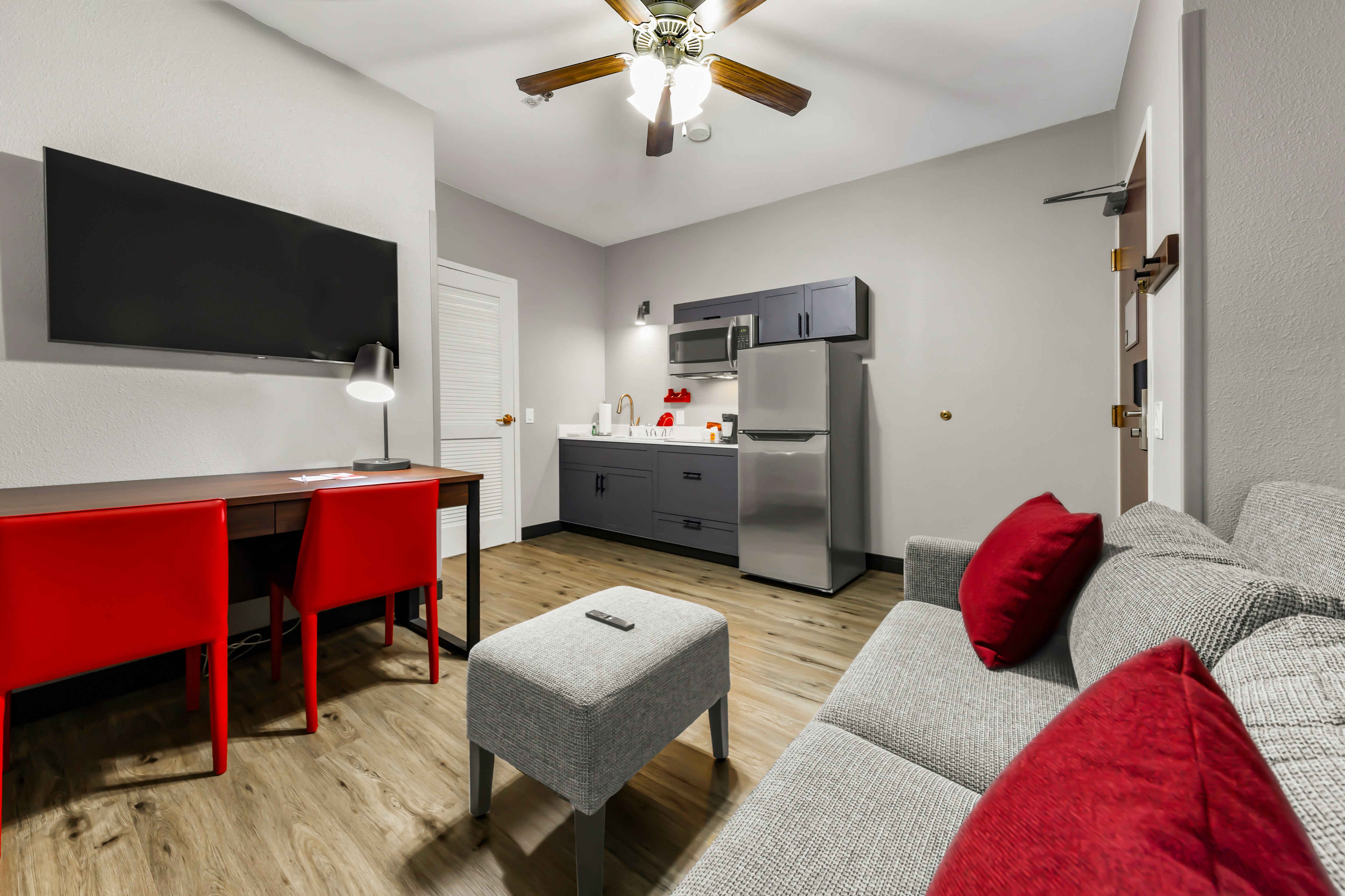Guest room at the Hawthorn Extended Stay by Wyndham College Station in College Station, Texas