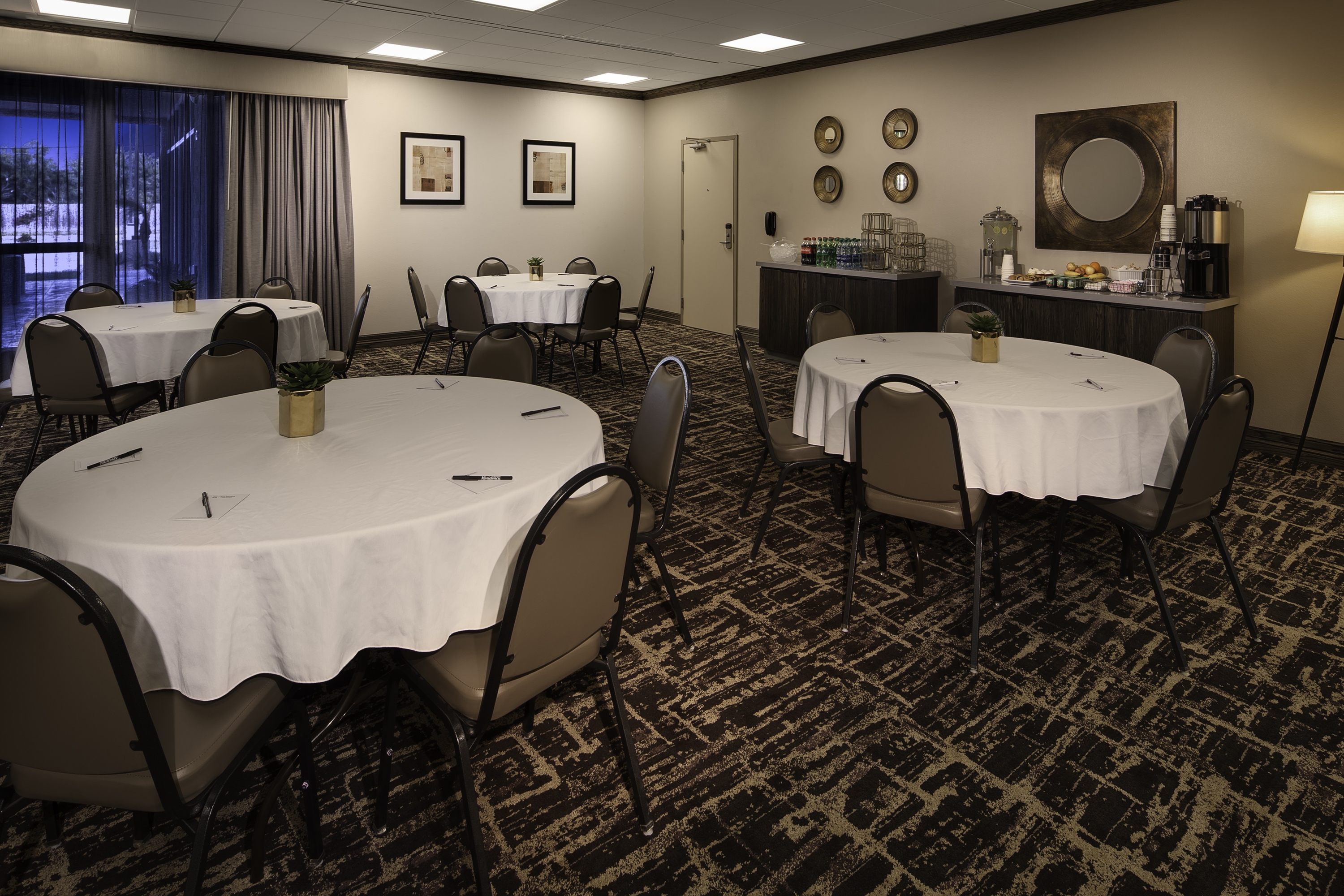 Meeting room banquet rounds at Hawthorn Extended Stay by Wyndham Corpus Christi I-37 NW in Corpus Christi, Texas
