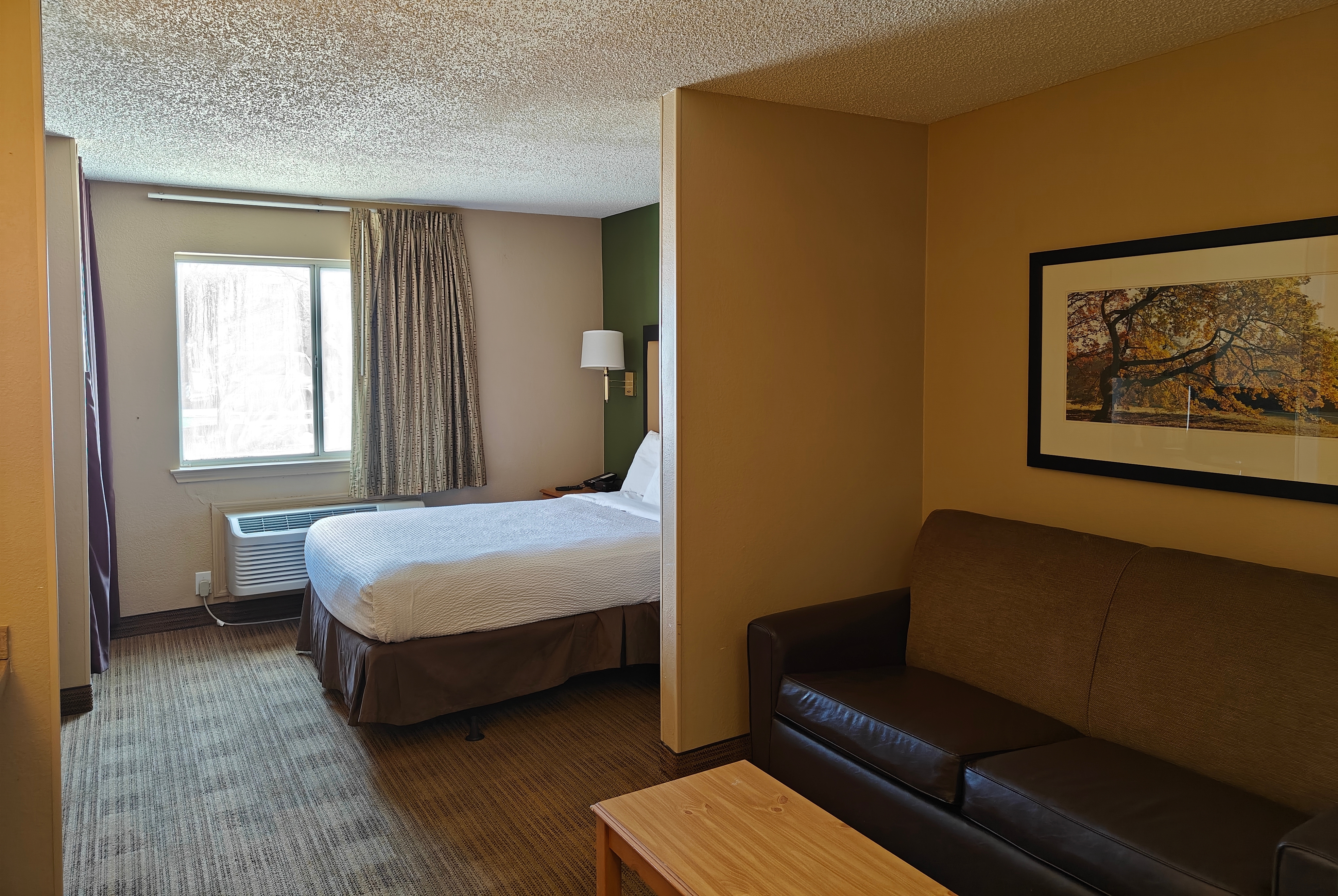 Guest room at the Hawthorn Extended Stay by Wyndham DFW Airport North in Irving, Texas