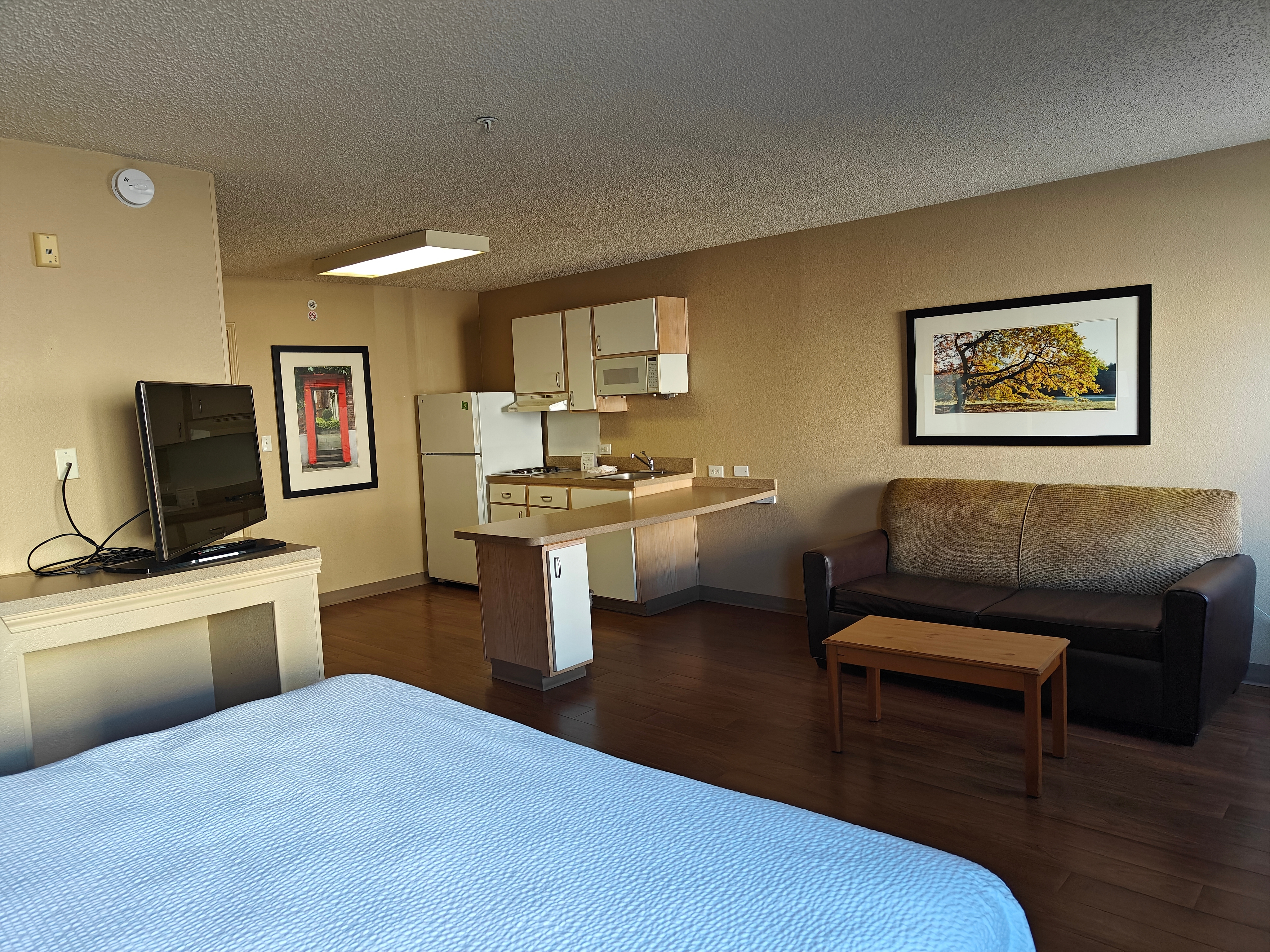 Guest room at the Hawthorn Extended Stay by Wyndham DFW Airport North in Irving, Texas