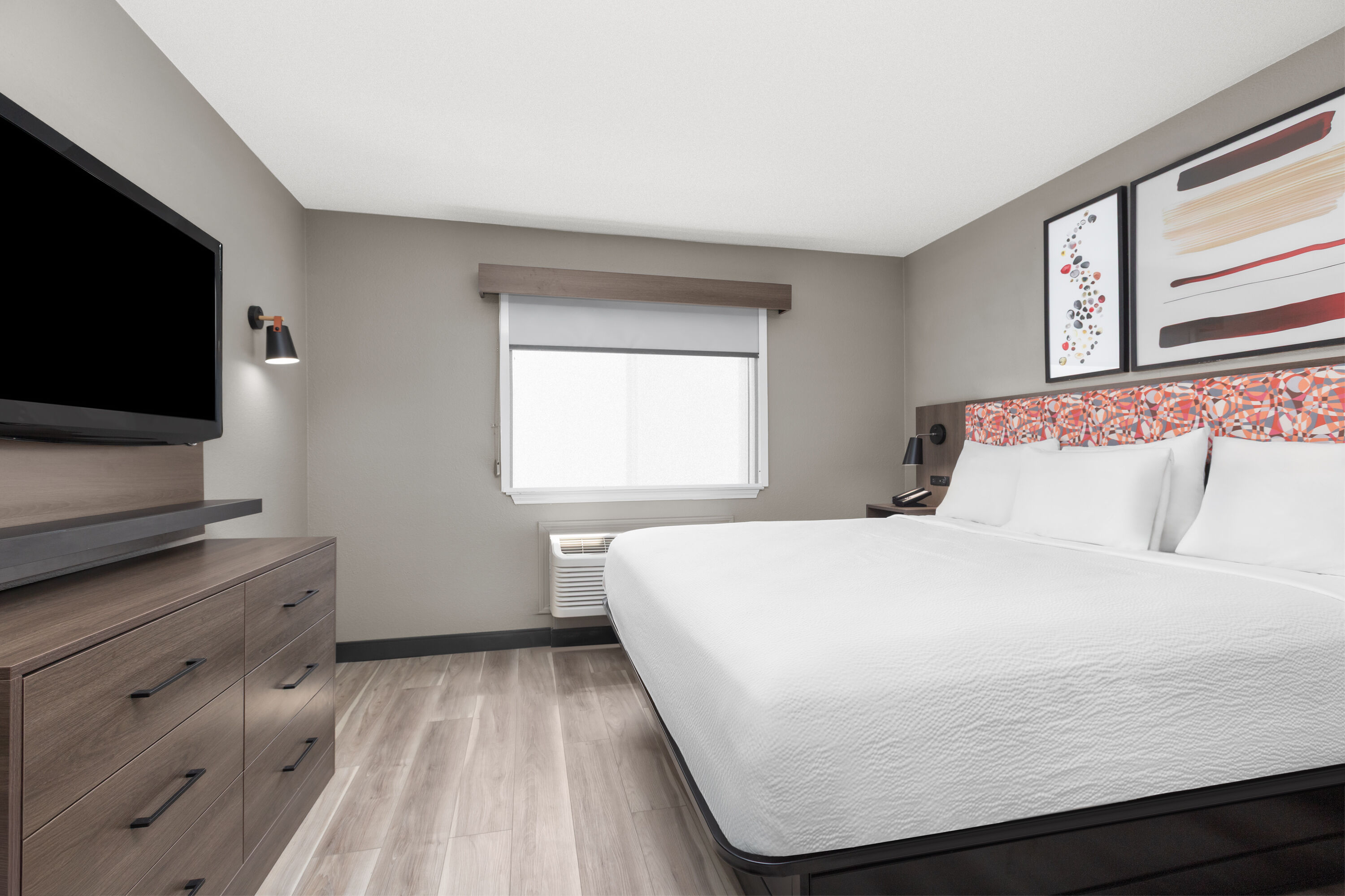 Guest room at the Hawthorn Extended Stay by Wyndham DFW Airport North in Irving, Texas