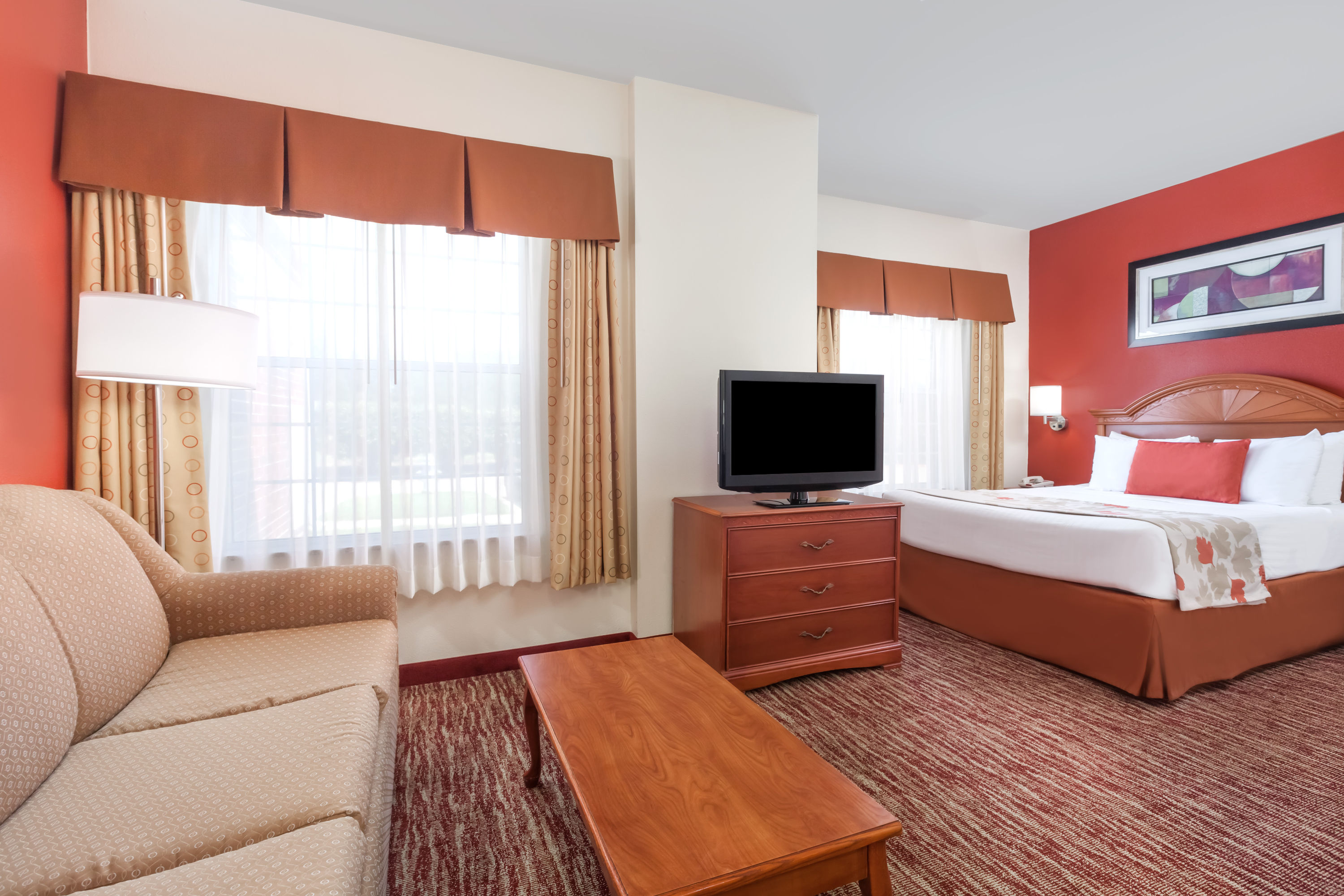 Guest room at the Hawthorn Suites By Wyndham Irving DFW South in Irving, Texas
