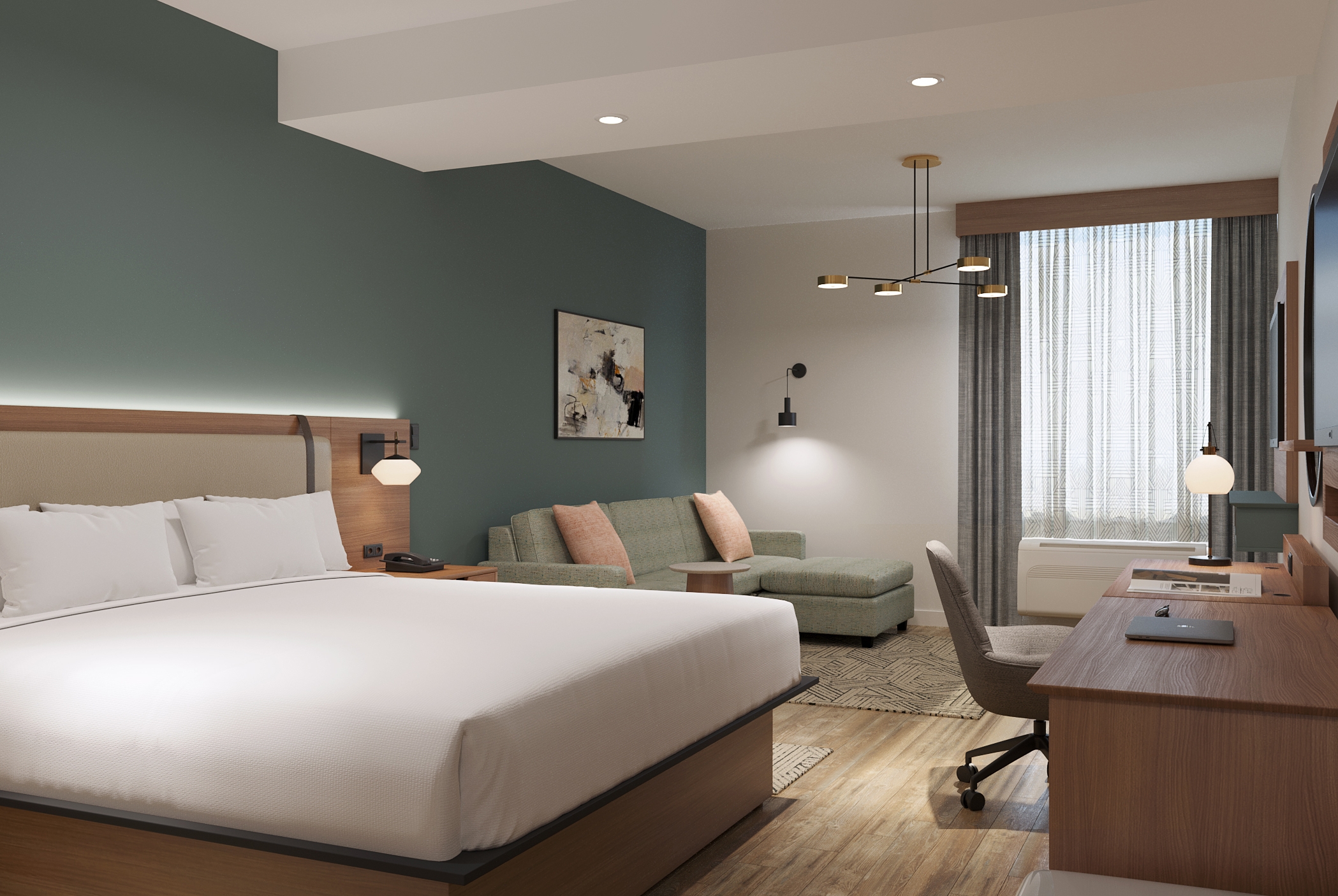 Guest room at the Hawthorn Extended Stay by Wyndham Kilgore in Kilgore, Texas