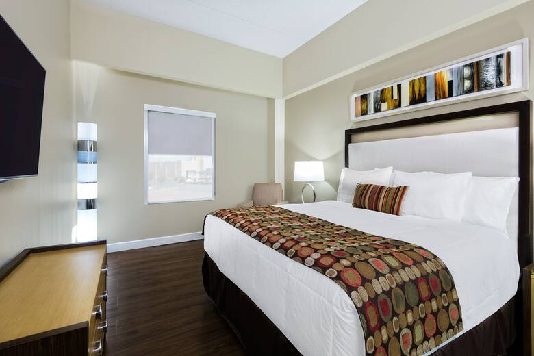 Guest room at the Hawthorn Suites by Wyndham McAllen in McAllen, Texas
