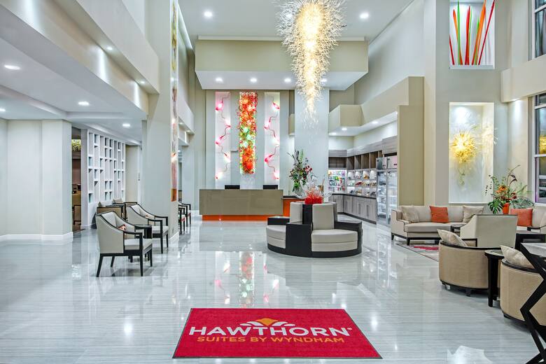 Hawthorn Suites by Wyndham McAllen hotel lobby in McAllen, Texas