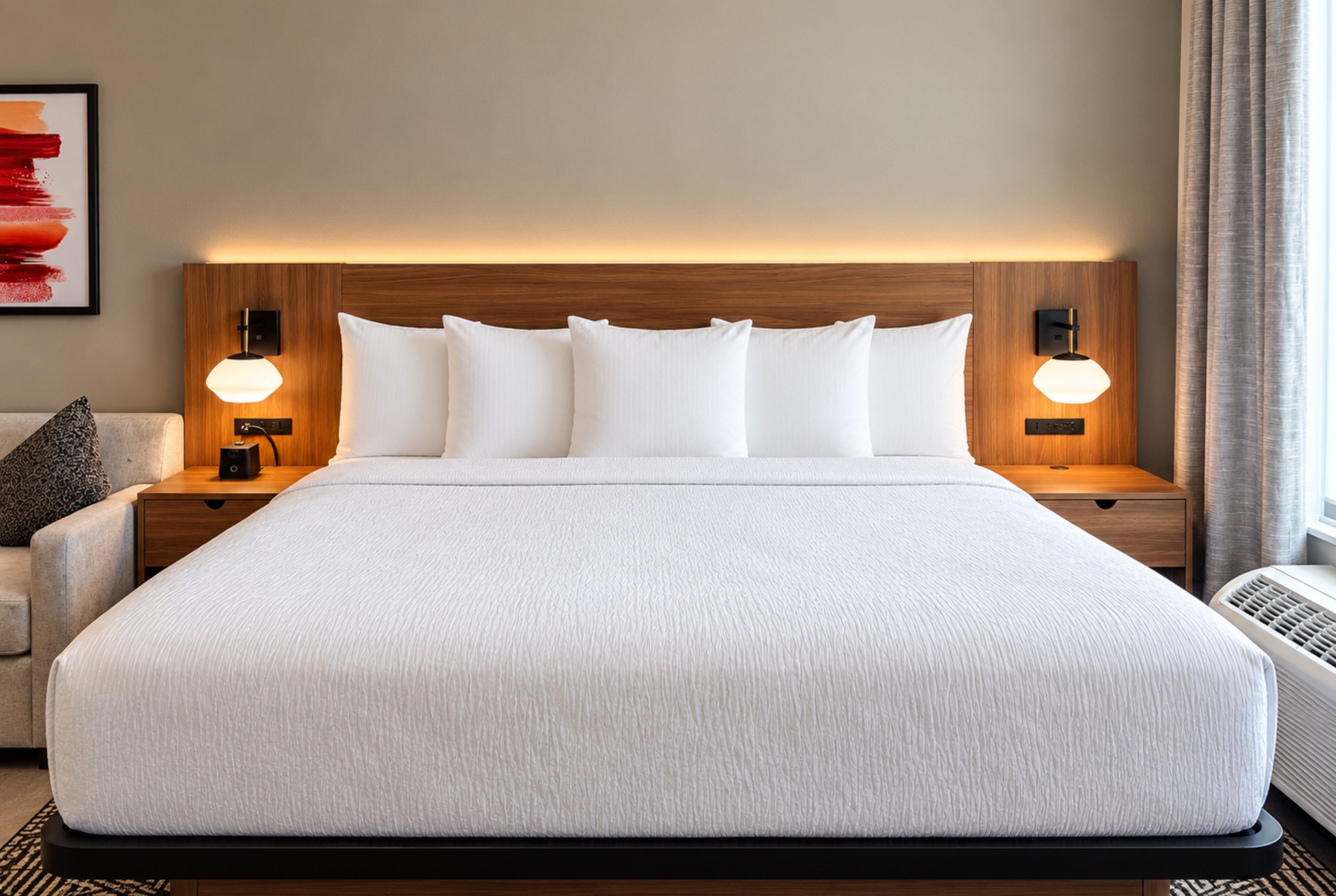 Guest room at the Hawthorn Extended Stay by Wyndham Central McKinney in McKinney, Texas