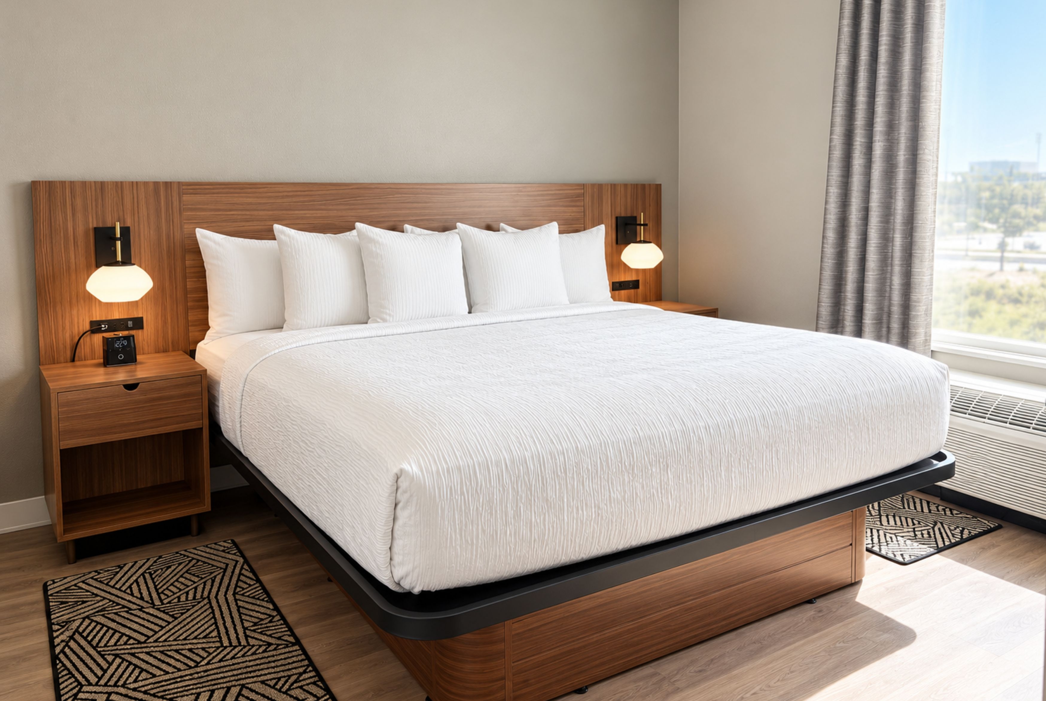 Guest room at the Hawthorn Extended Stay by Wyndham Central McKinney in McKinney, Texas