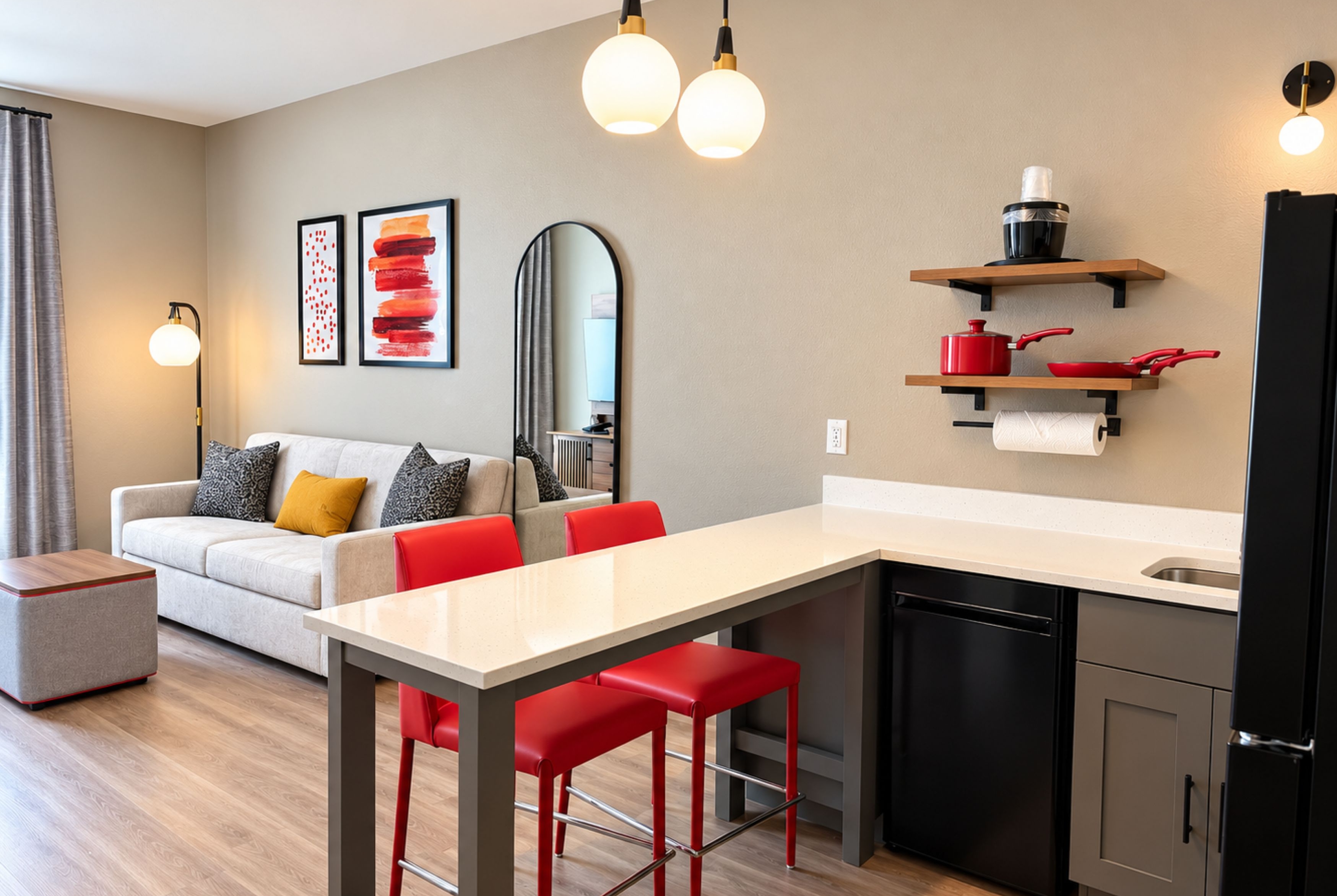 Guest room at the Hawthorn Extended Stay by Wyndham Central McKinney in McKinney, Texas