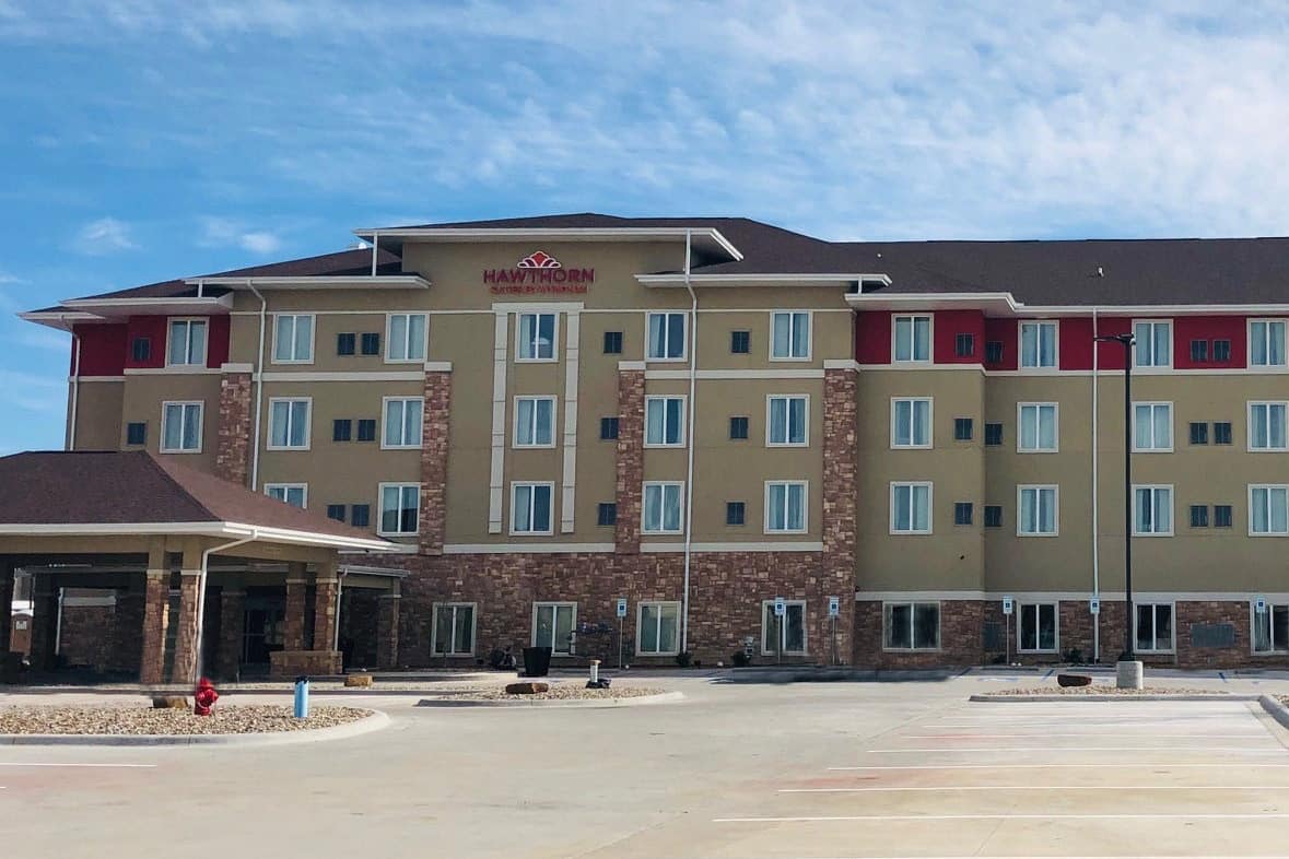 Exterior of Hawthorn Suites by Wyndham Monahans hotel in Monahans, Texas