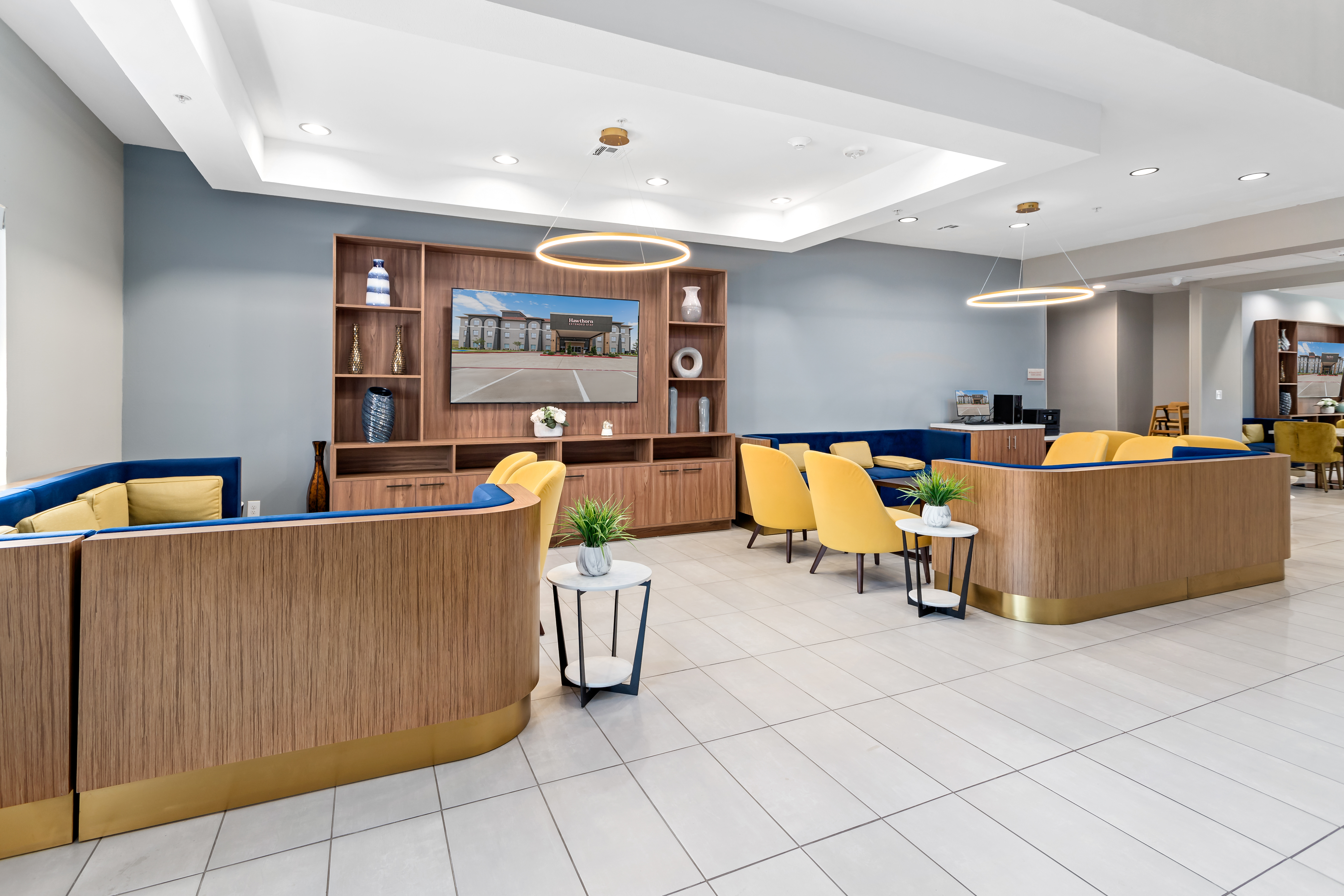 Hawthorn Extended Stay by Wyndham Port Arthur restaurant breakfast area with seating in Port Arthur, Texas