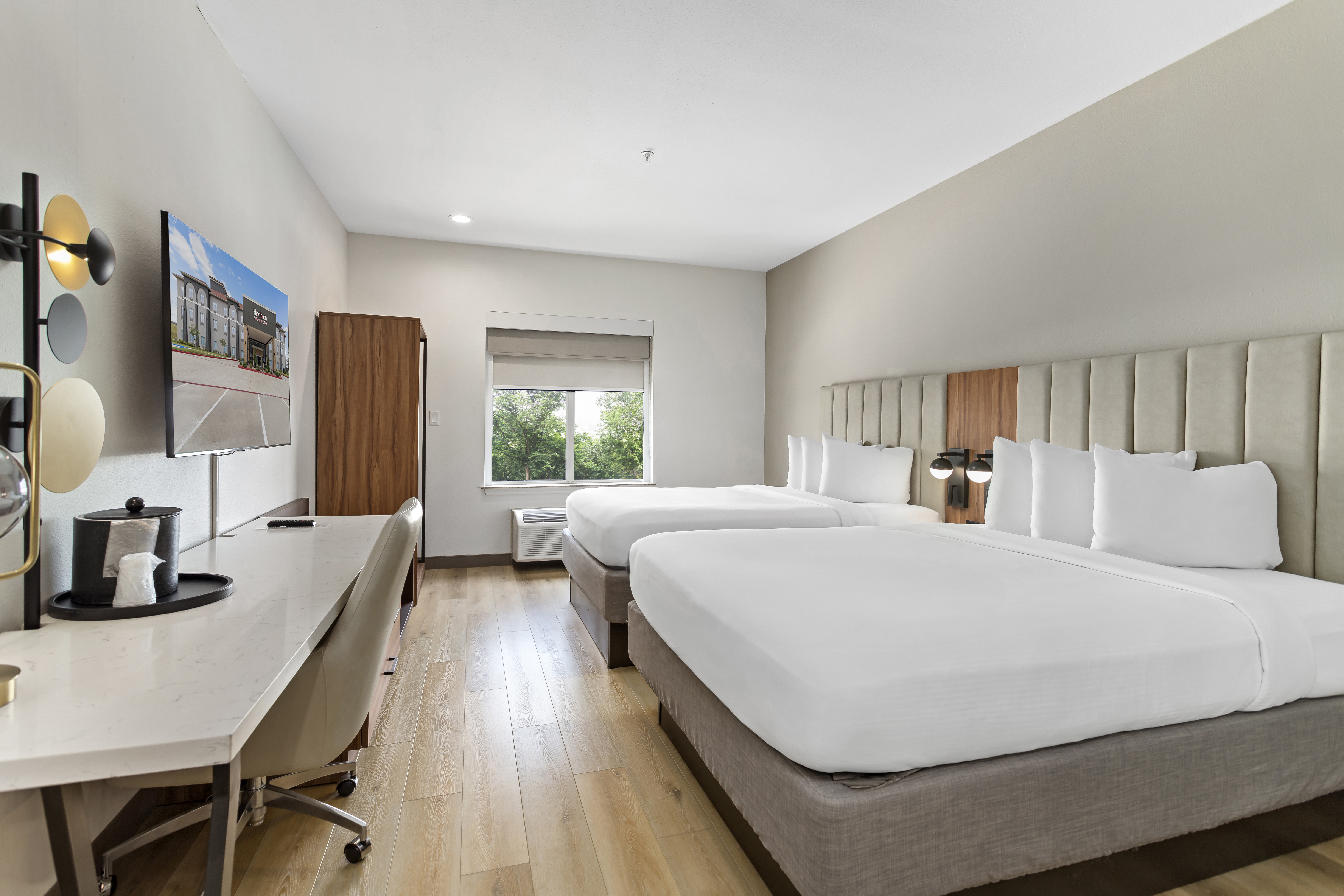 Guest room at the Hawthorn Extended Stay by Wyndham Port Arthur in Port Arthur, Texas