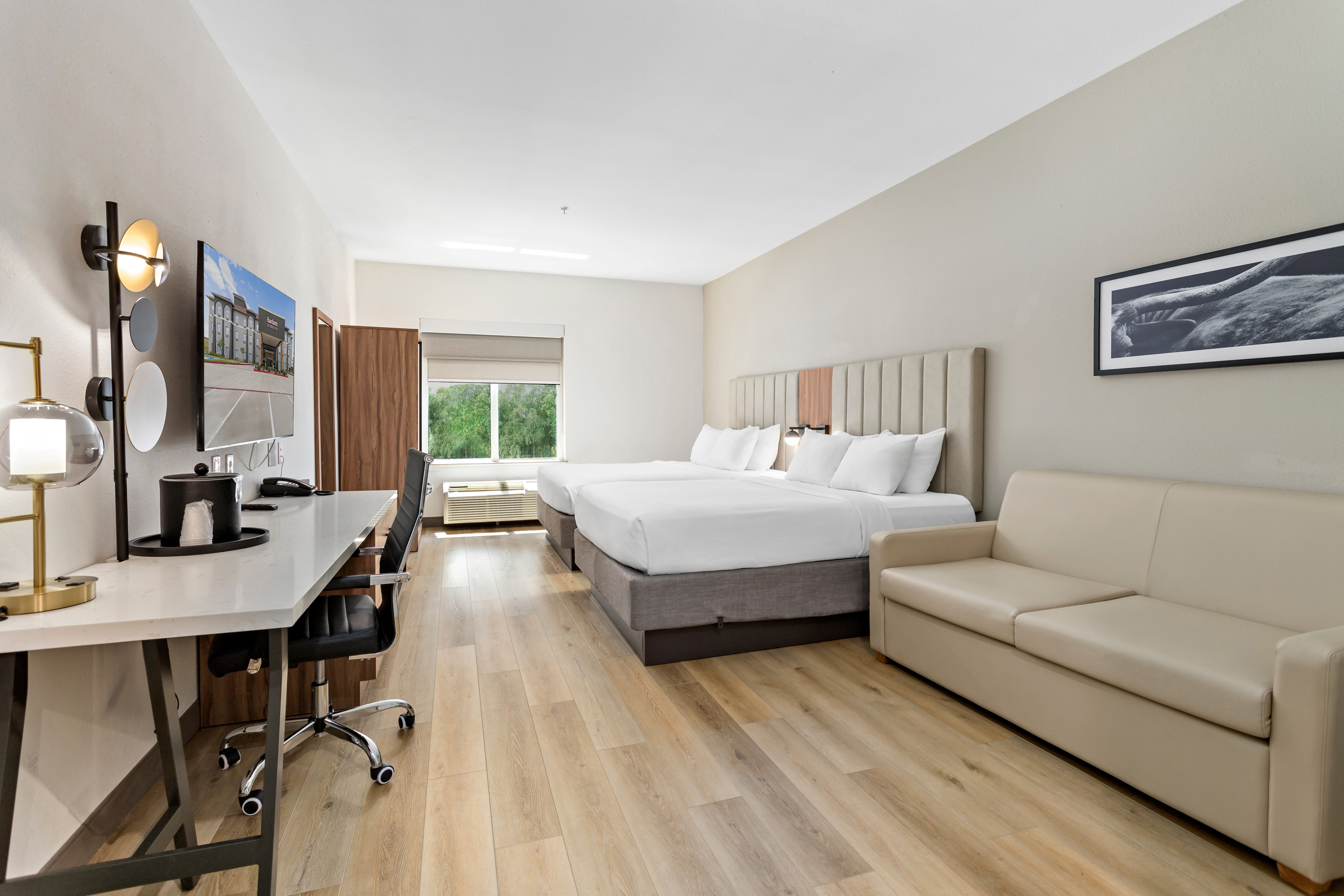 Guest room at the Hawthorn Extended Stay by Wyndham Port Arthur in Port Arthur, Texas