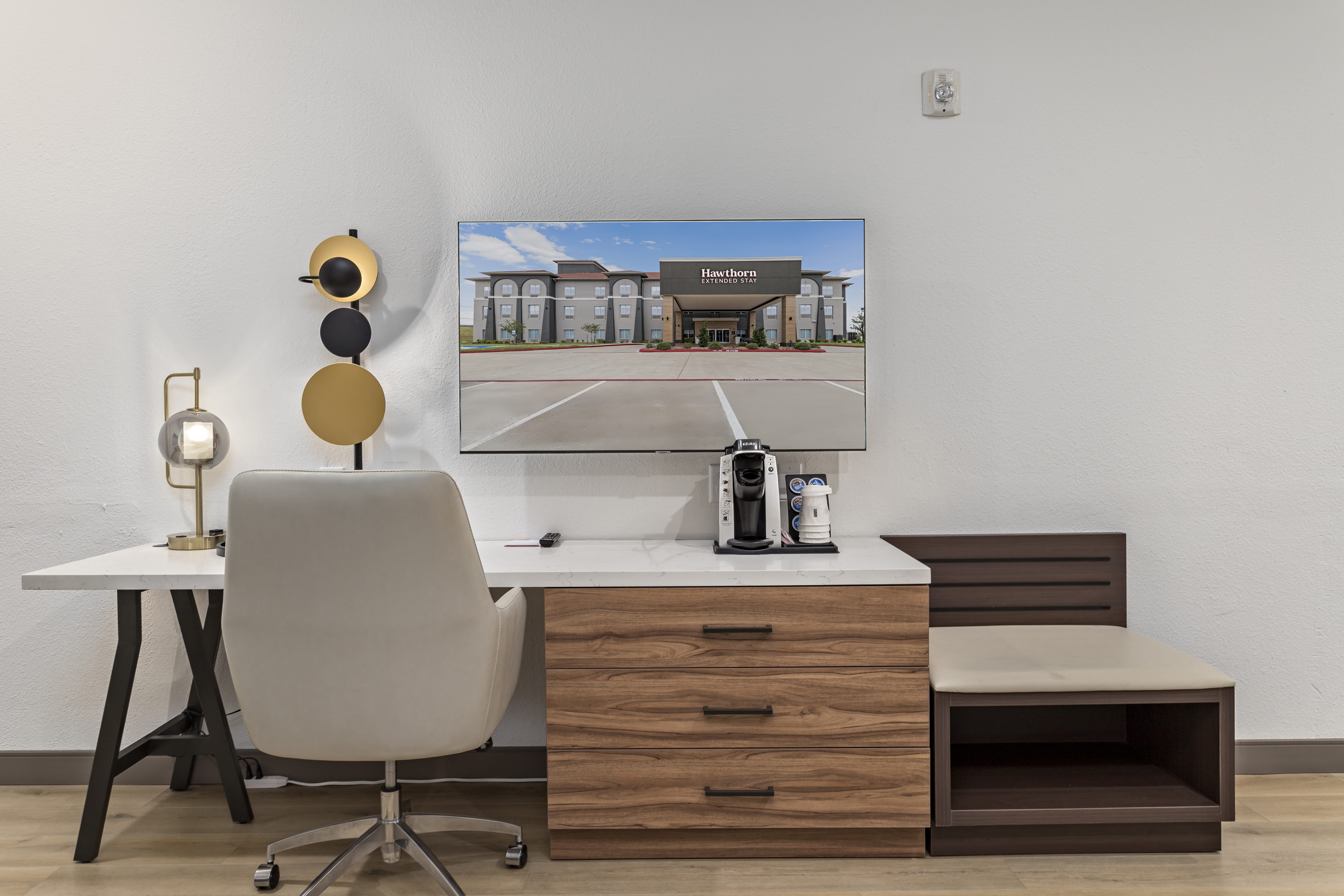 Guest room at the Hawthorn Extended Stay by Wyndham Port Arthur in Port Arthur, Texas